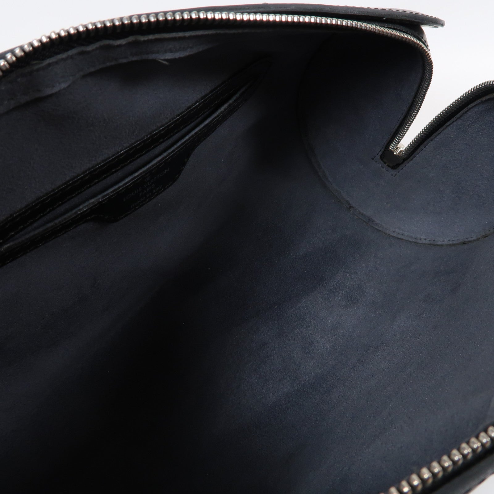 LOUIS VUITTON Epi Soufflot銀扣手挽袋黑色