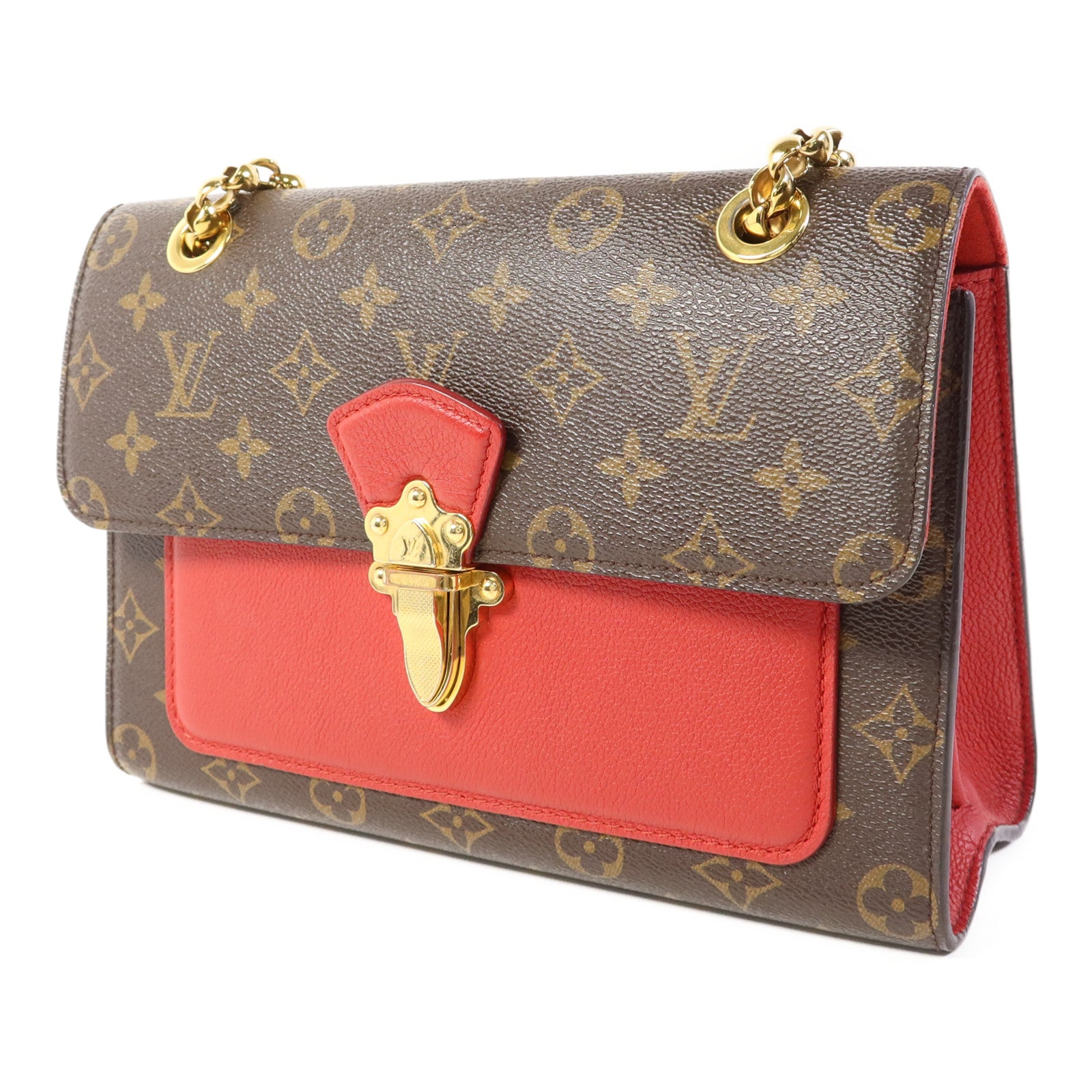 LOUIS VUITTON Monogram Victoire金扣鏈帶肩背袋