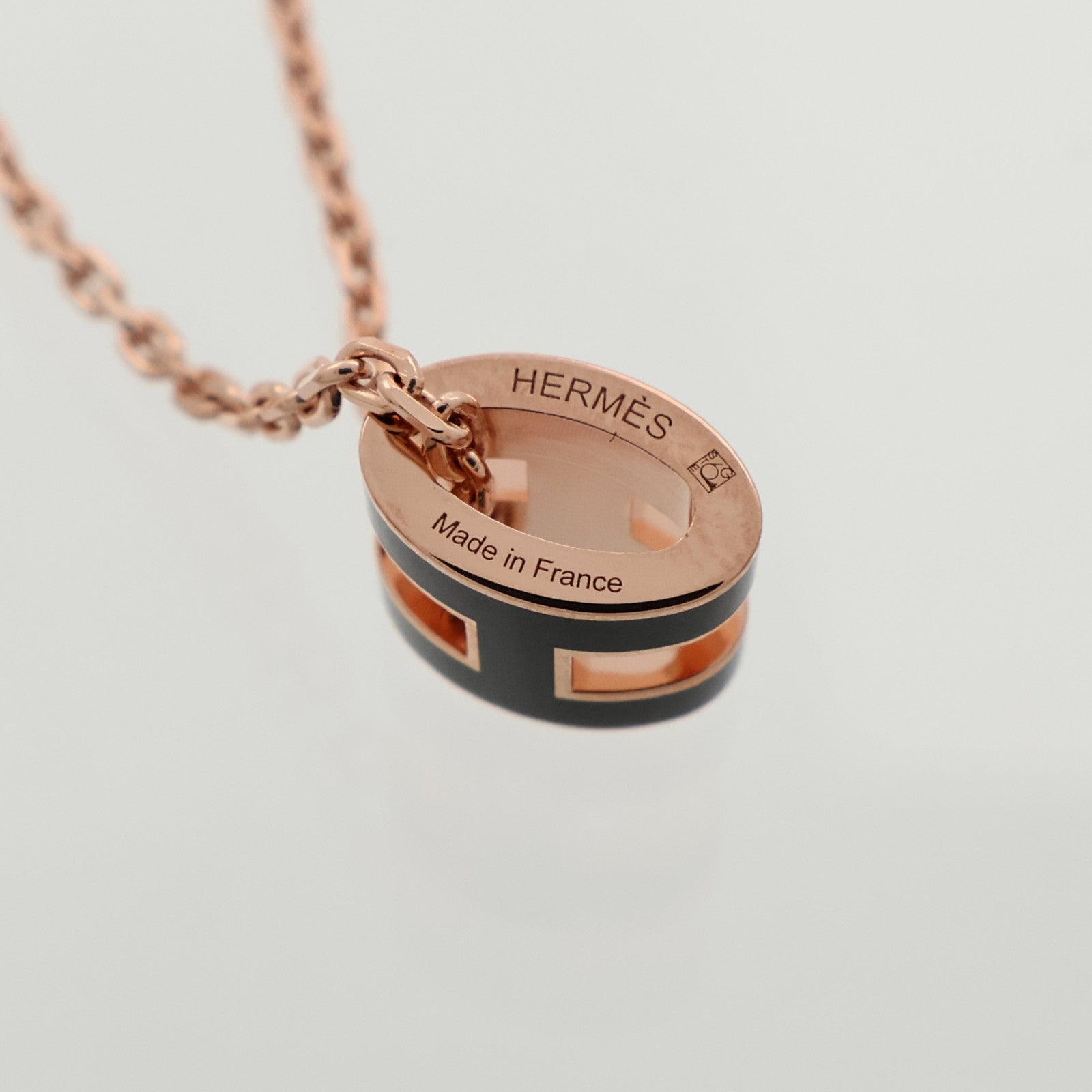 HERMES 金屬/琺瑯Mini Pop H Necklace項鍊Noir