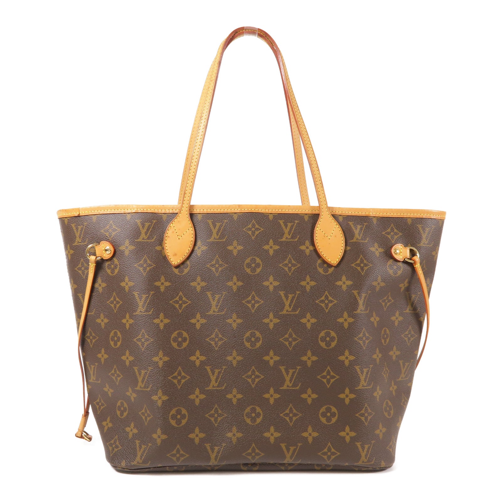 LOUIS VUITTON Monogram Neverfull MM金扣手挽袋