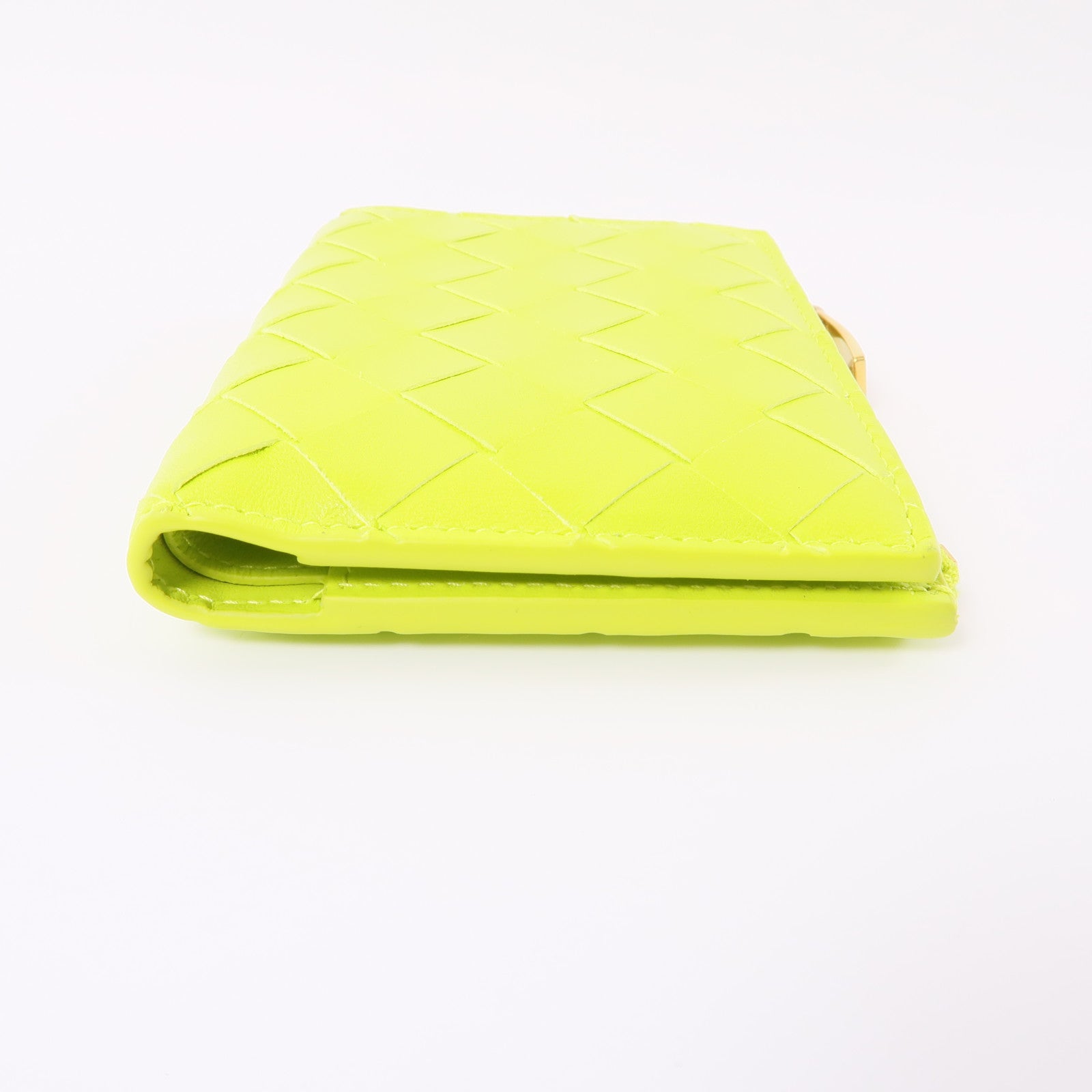 BOTTEGA VENETA 織紋皮革Wallet金扣錢包黃色