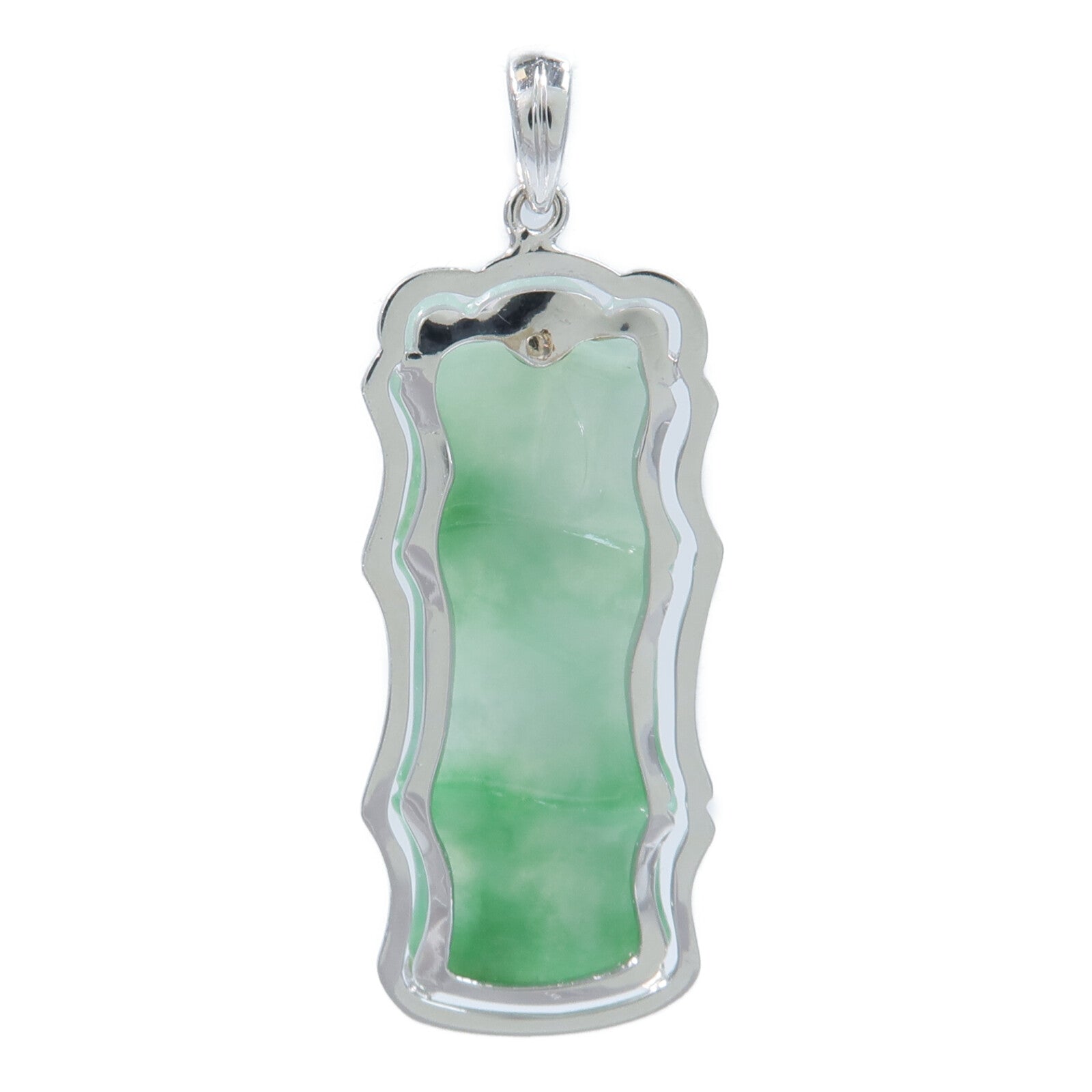 JEWELRY 18K白金Jade Diamond Pendant Top翡翠/鑽石吊墜