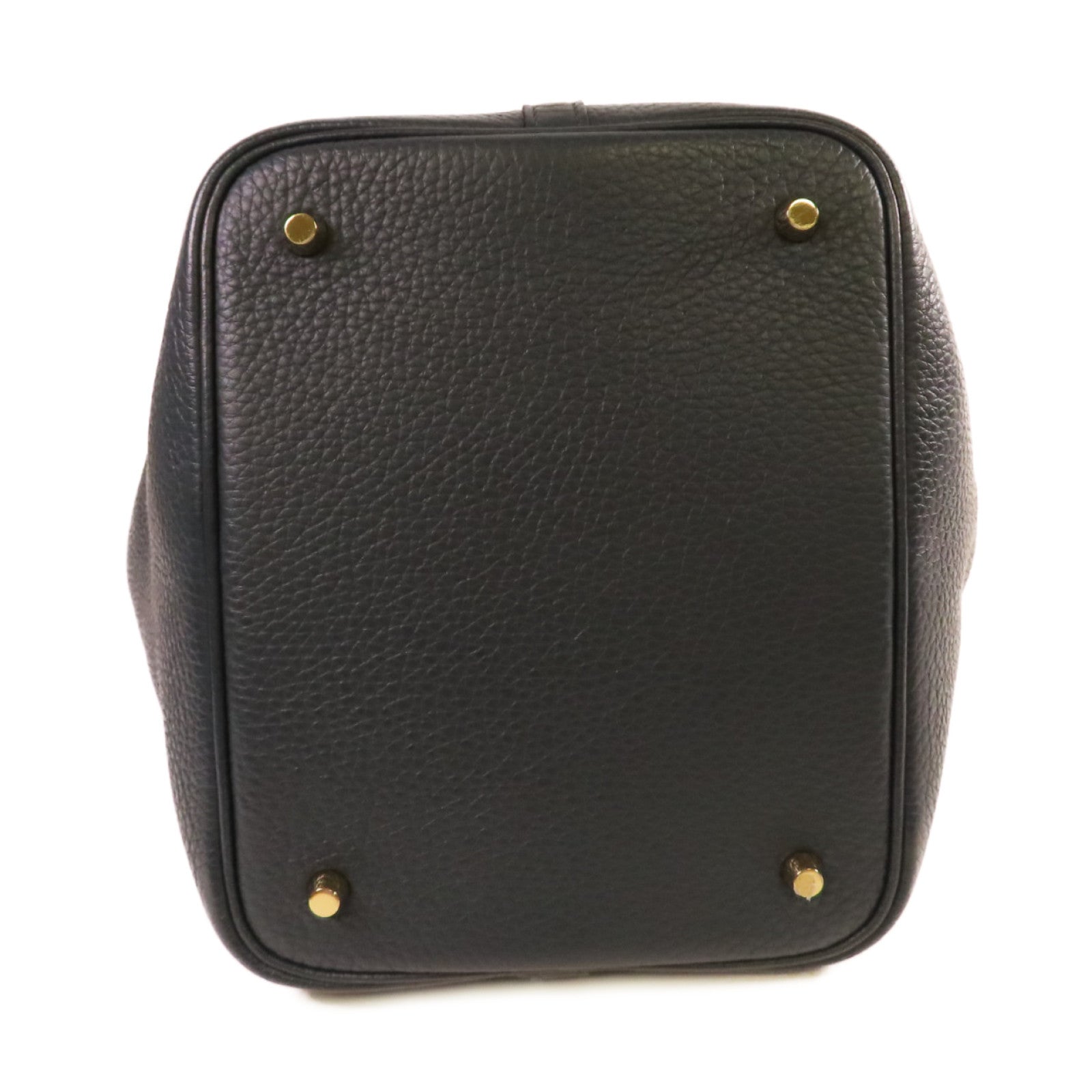 HERMES 【激減優惠】Clemence皮革Picotin MM Tote Bag金扣手挽袋深綠色