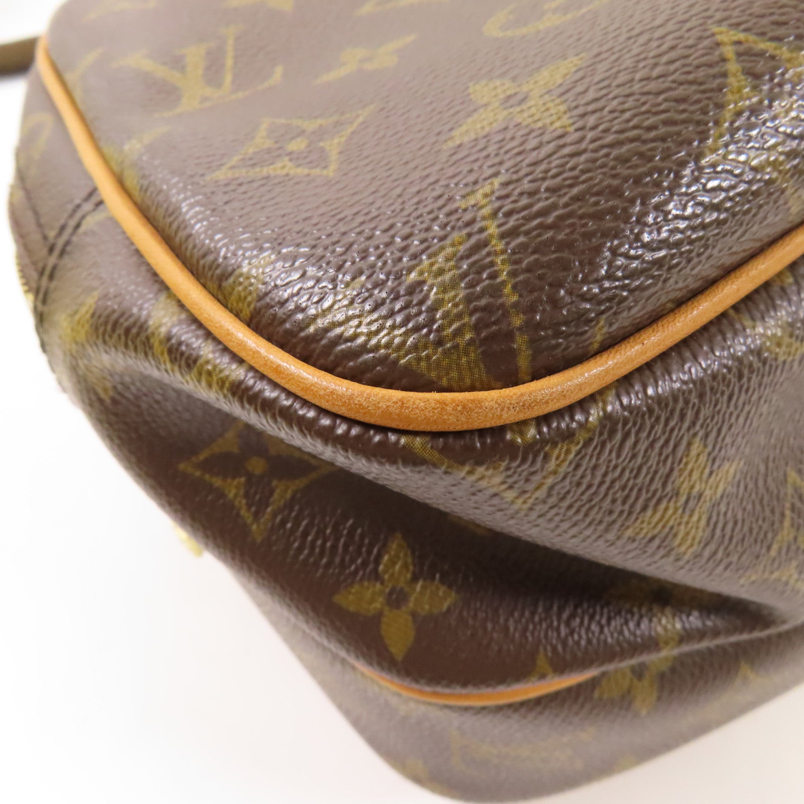 LOUIS VUITTON Monogram Reporter PM金扣肩背袋棕色