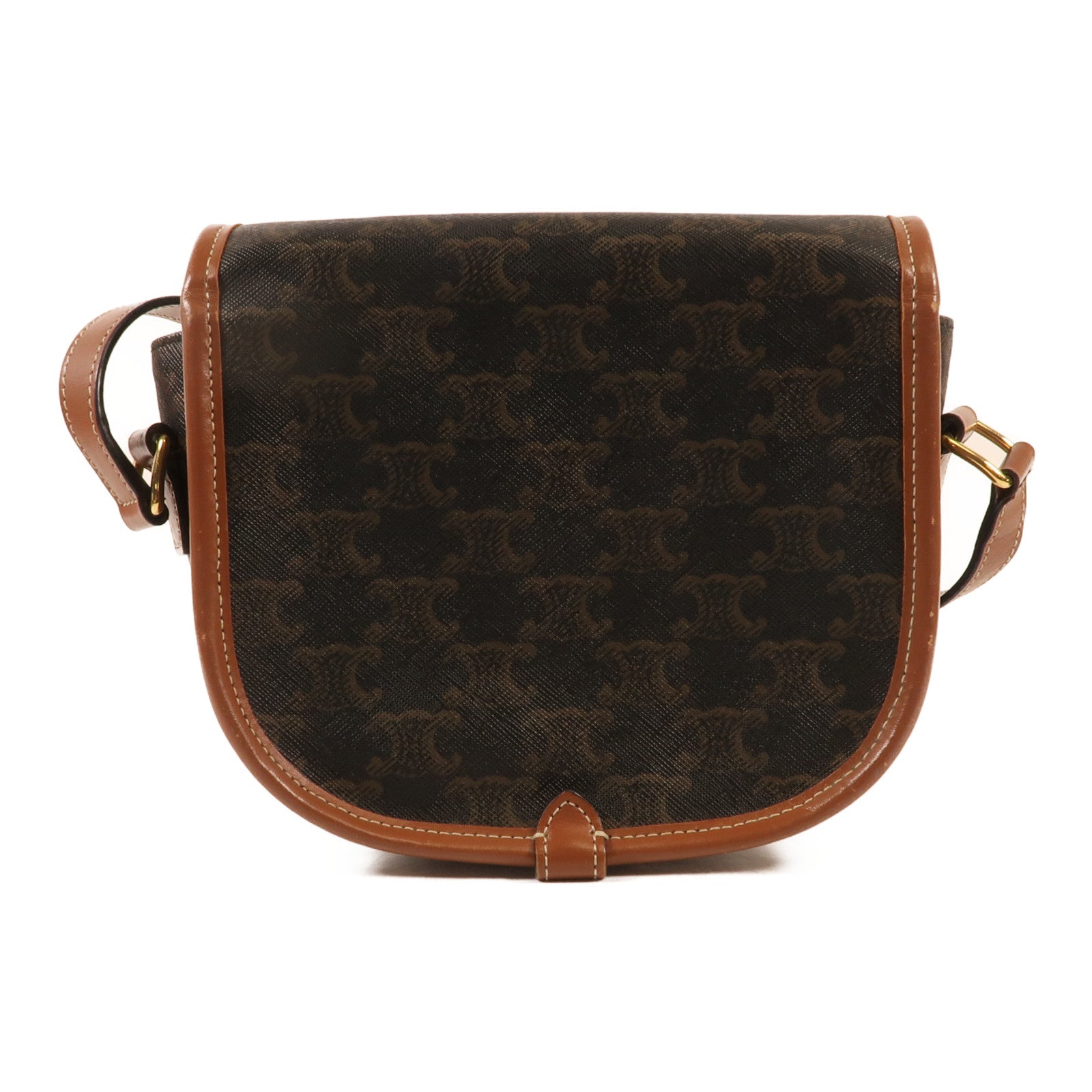 CELINE 塗層帆布Folco Bag金扣肩背袋