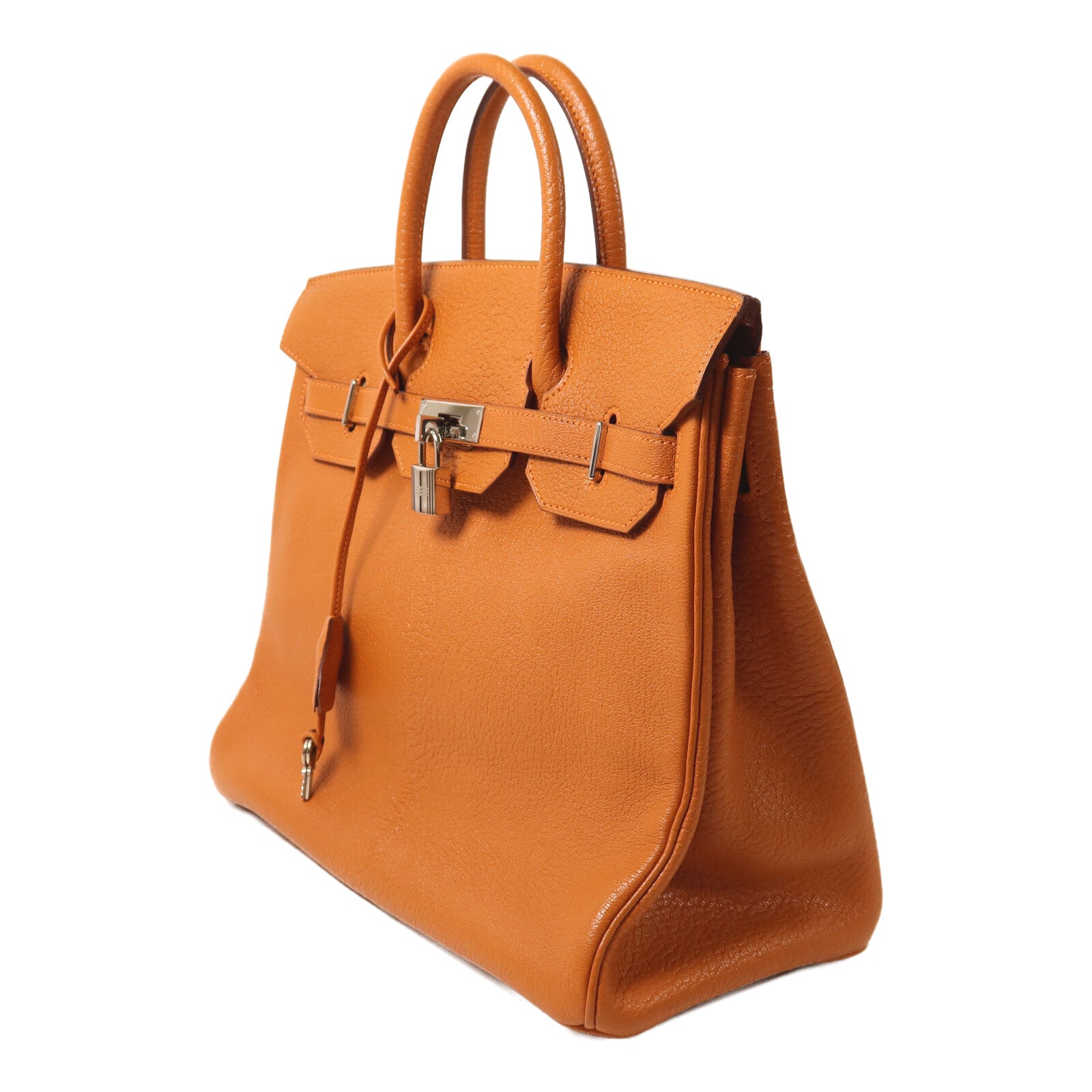 HERMES Chevre皮革Birkin 32 Hac手挽袋Orange