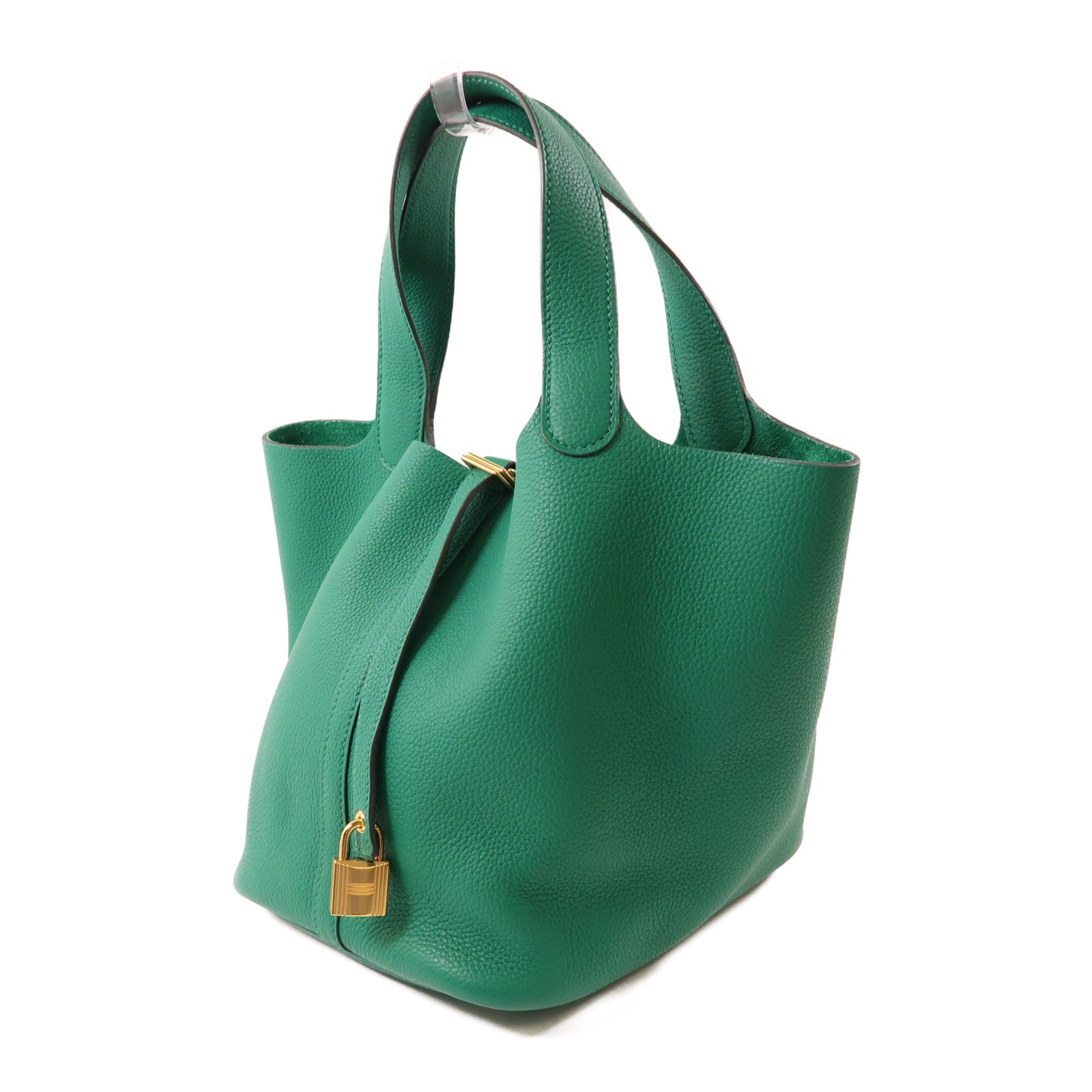 HERMES Clemence皮革Picotin18金扣手挽袋vert vertigo