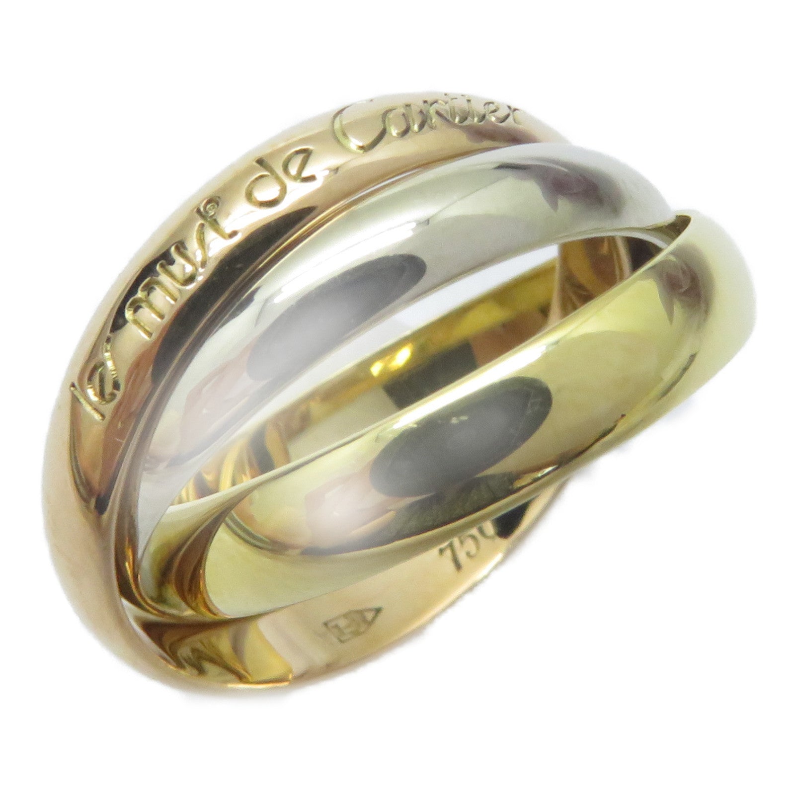 CARTIER 【激減優惠】18K黃金/白金/玫瑰金Trinity戒指Cartier#51/US#6