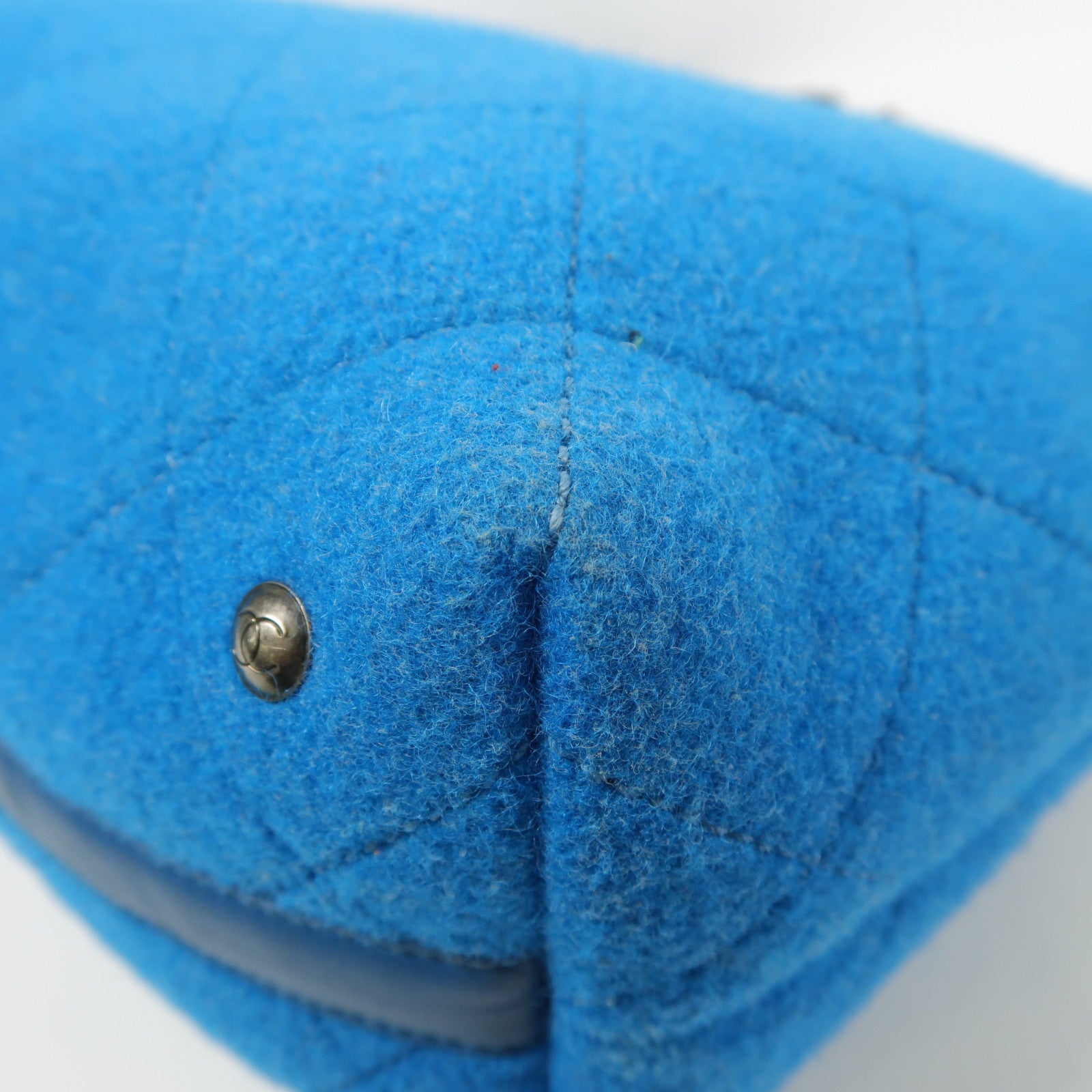 CHANEL 羊毛Chain Shoulder鏈帶手挽肩背兩用袋