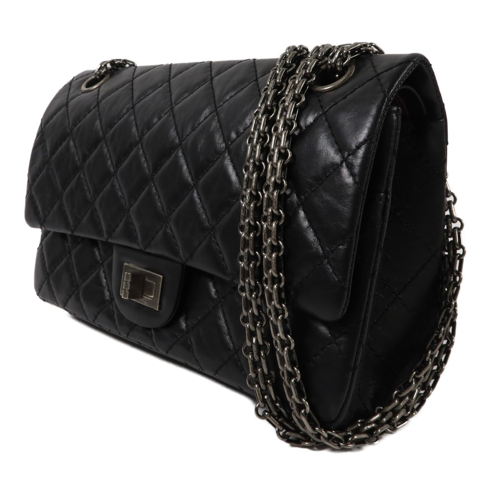 CHANEL 牛皮皮革2.55 Small鏈帶手挽肩背兩用袋