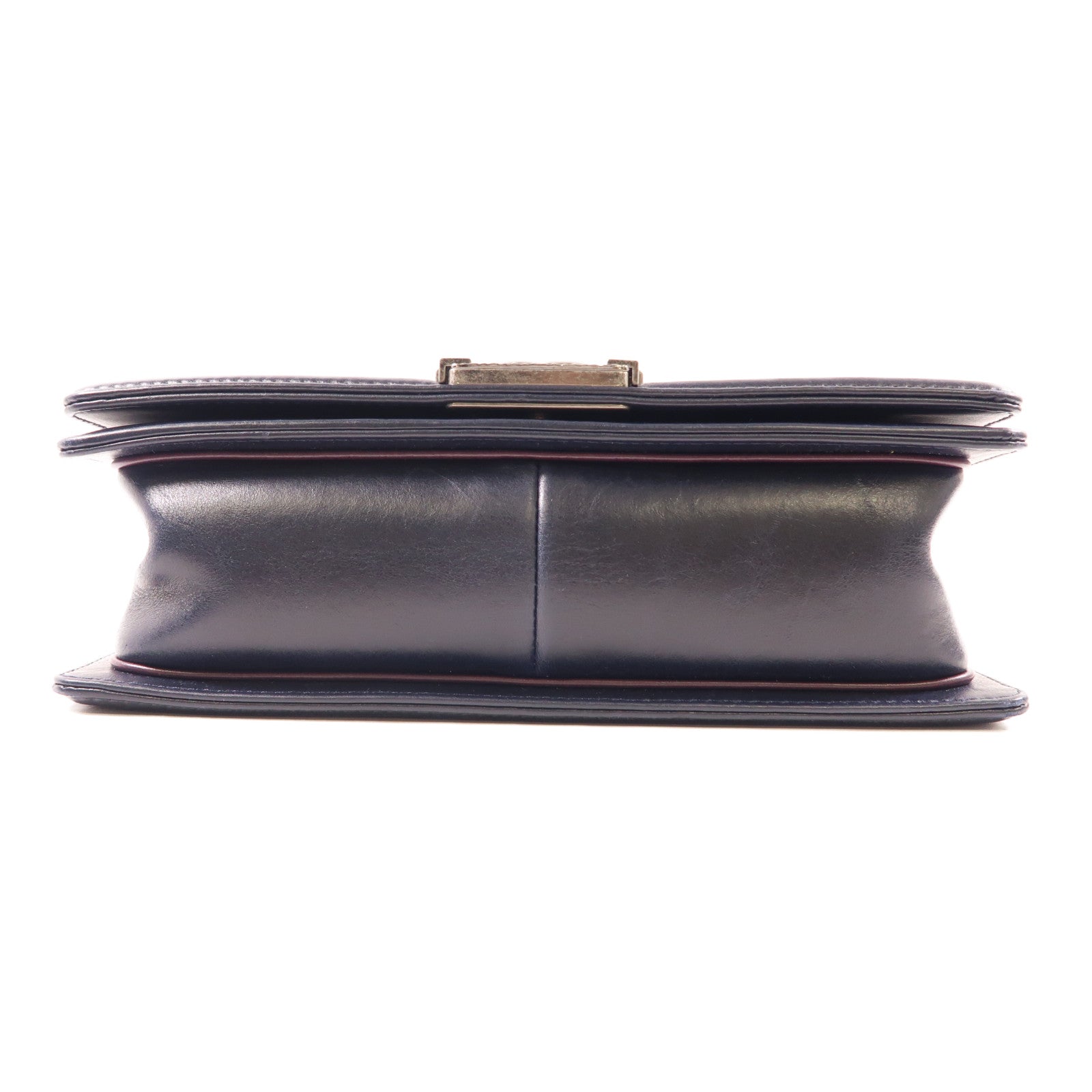 CHANEL CC SHW Paris Salzburg Boy 25 Chain Shoulder Bag Lambskin Leather Navy