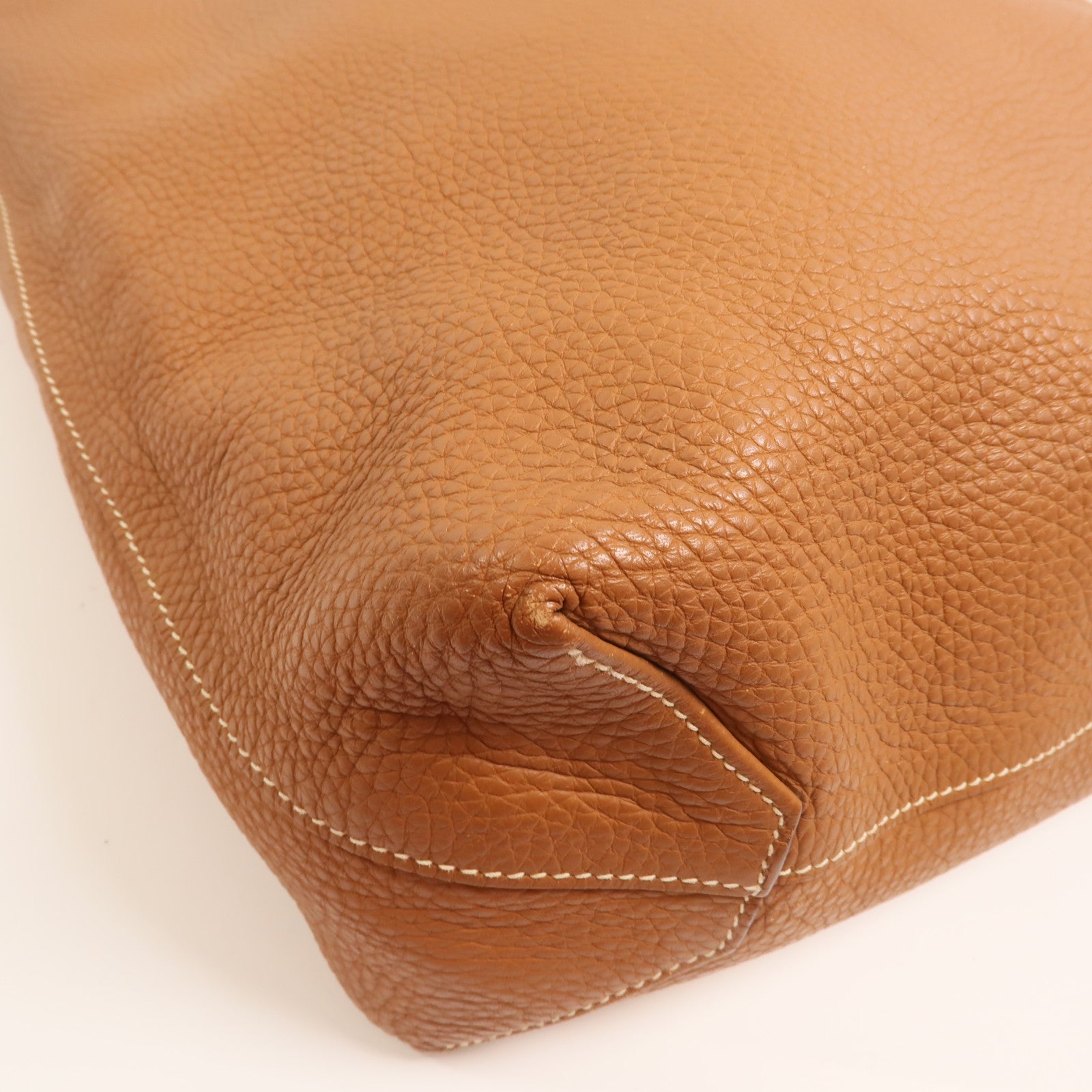 HERMES Clemence皮革Double Sens手挽袋Gold/Orange