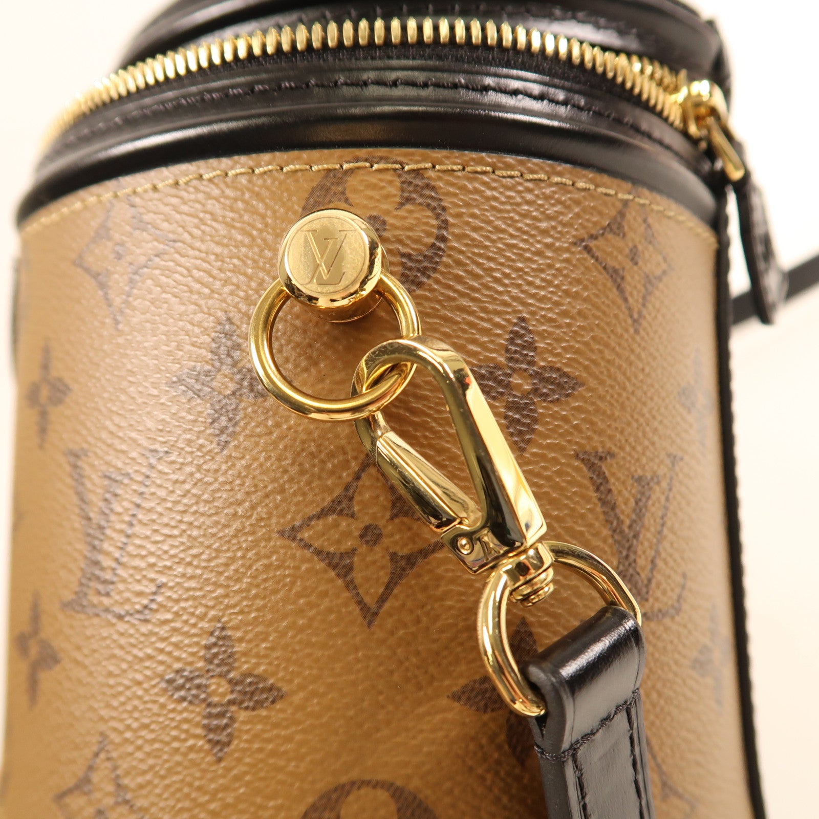 LOUIS VUITTON Monogram Reverse Cannes金扣手挽肩背兩用袋