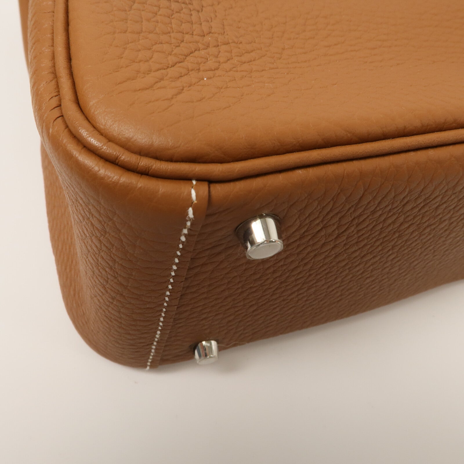 HERMES Clemence皮革Mini Lindy金扣手挽肩背兩用袋Gold