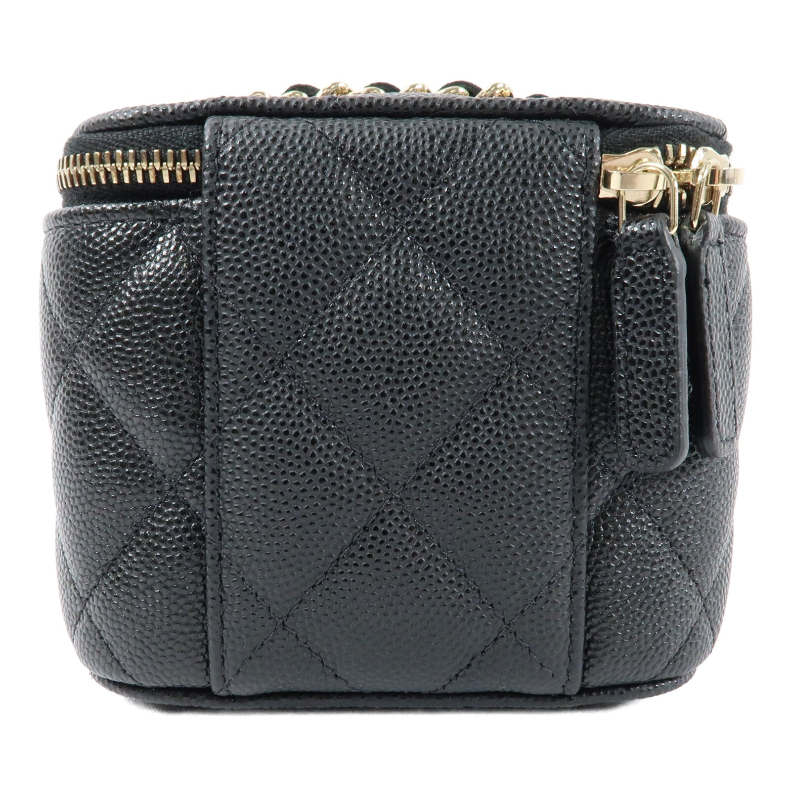 CHANEL 牛皮皮革Small Vanity Case金扣鏈帶肩背袋