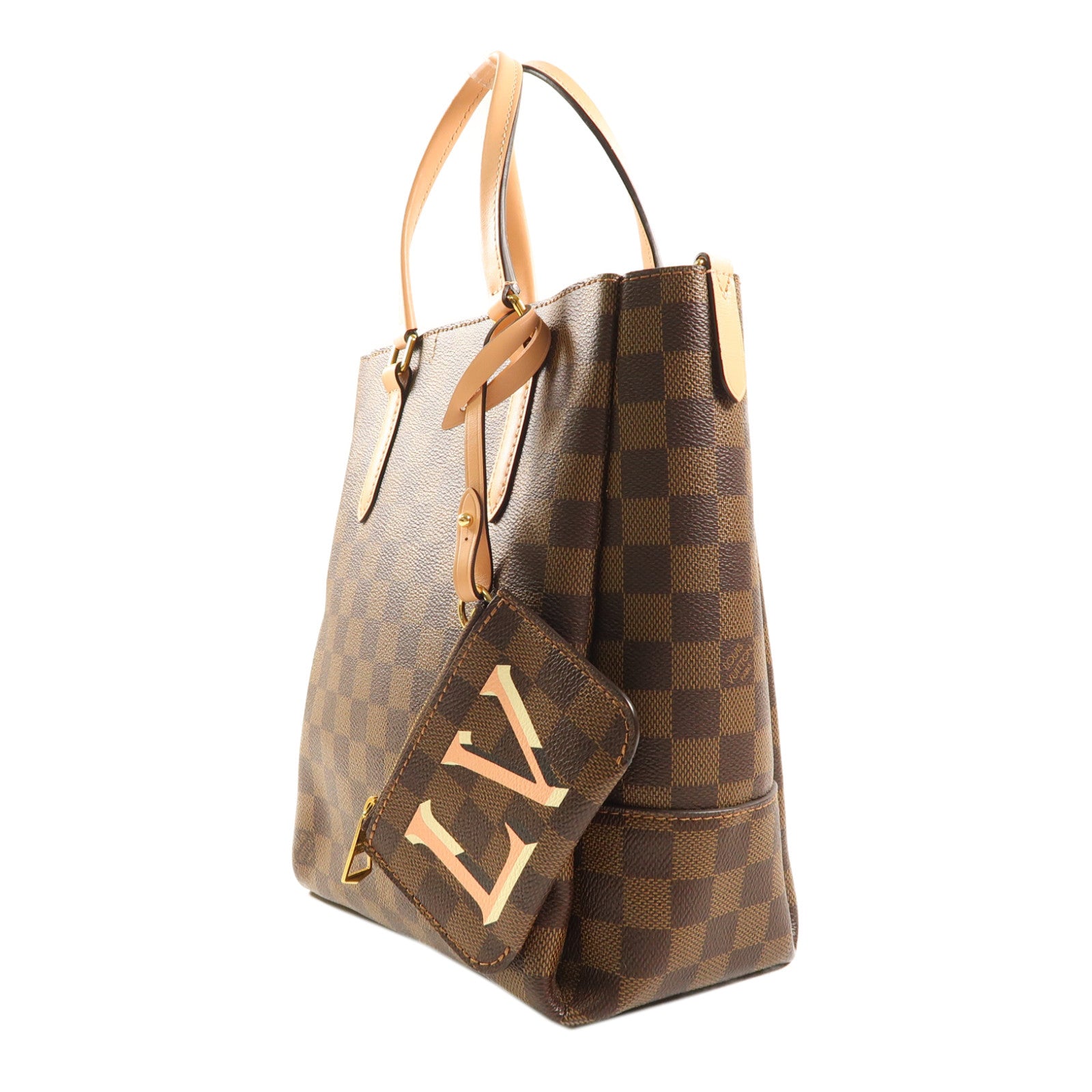 LOUIS VUITTON 【激減優惠】Damier Belmont NV PM金扣手挽肩背兩用袋啡色