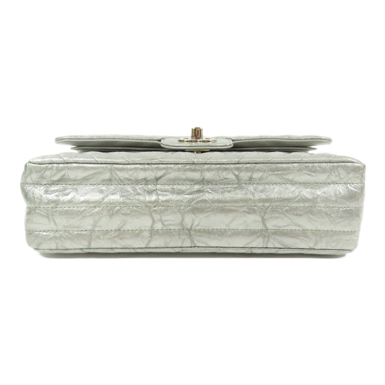 CHANEL 漆皮皮革Classic 23銀扣鏈帶肩背袋