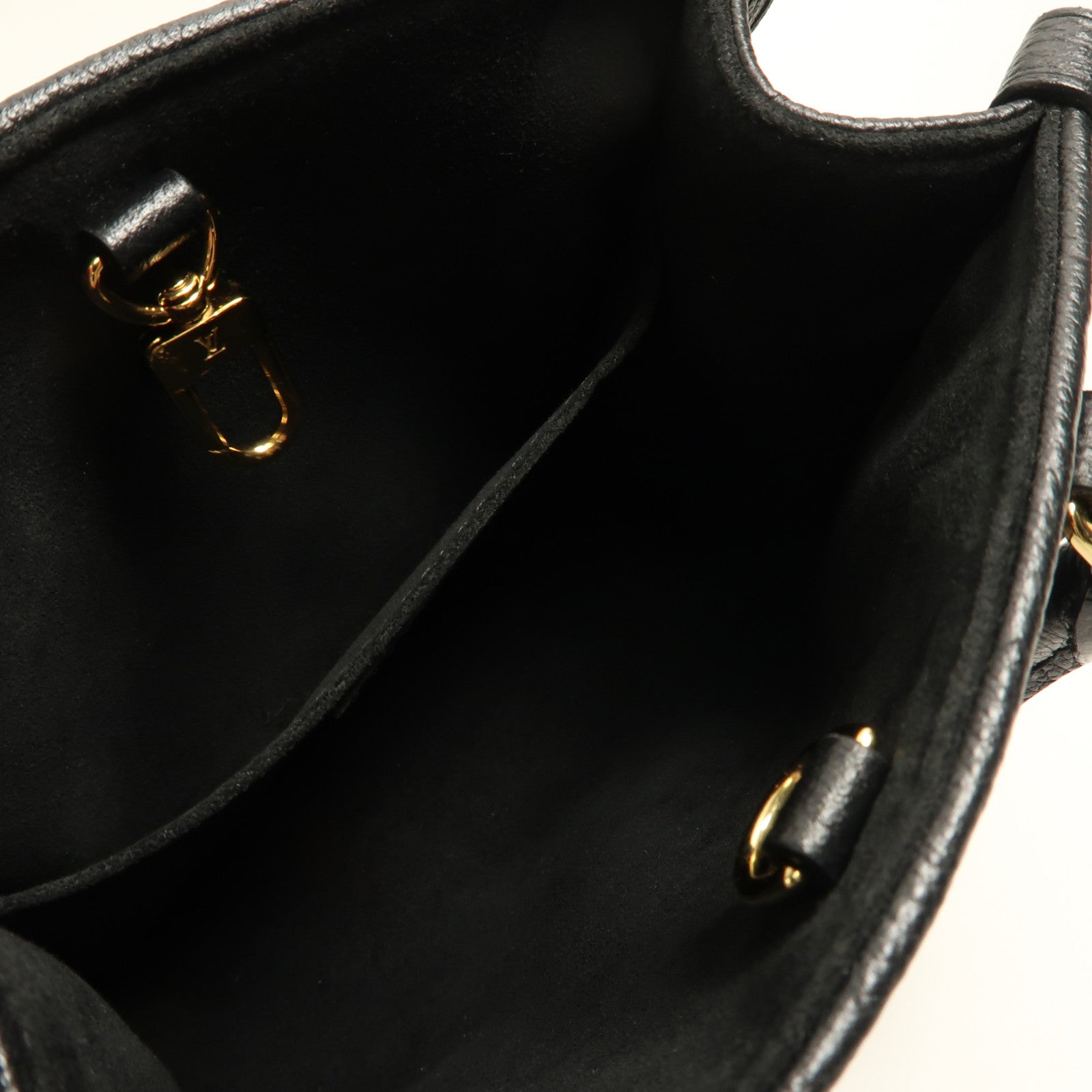LOUIS VUITTON Monogram Empreinte On The Go BB金扣手挽肩背兩用袋黑色