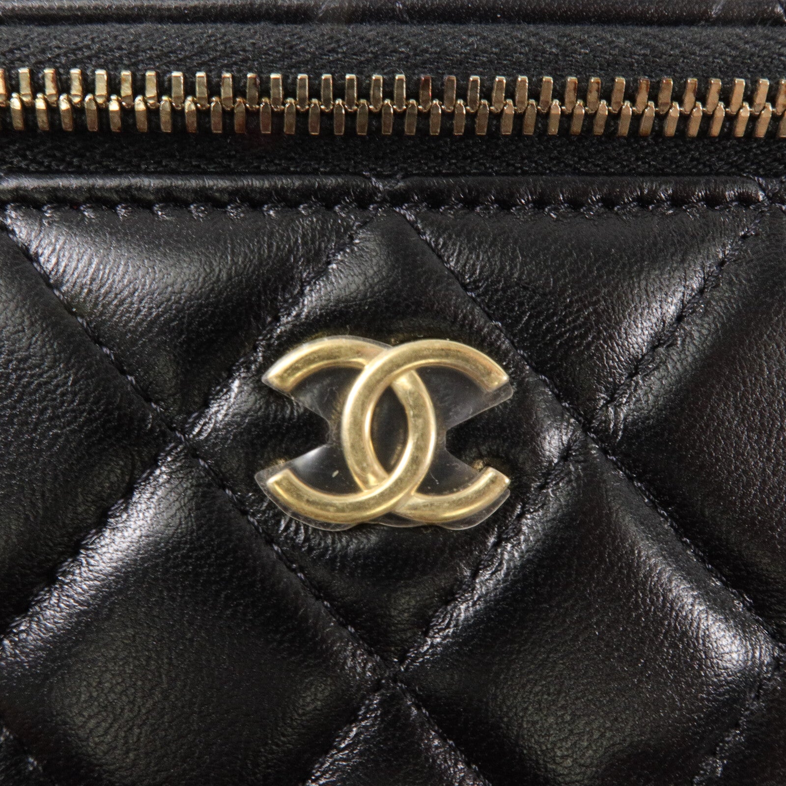 CHANEL 羊皮皮革Vanity Case鏈帶肩背袋