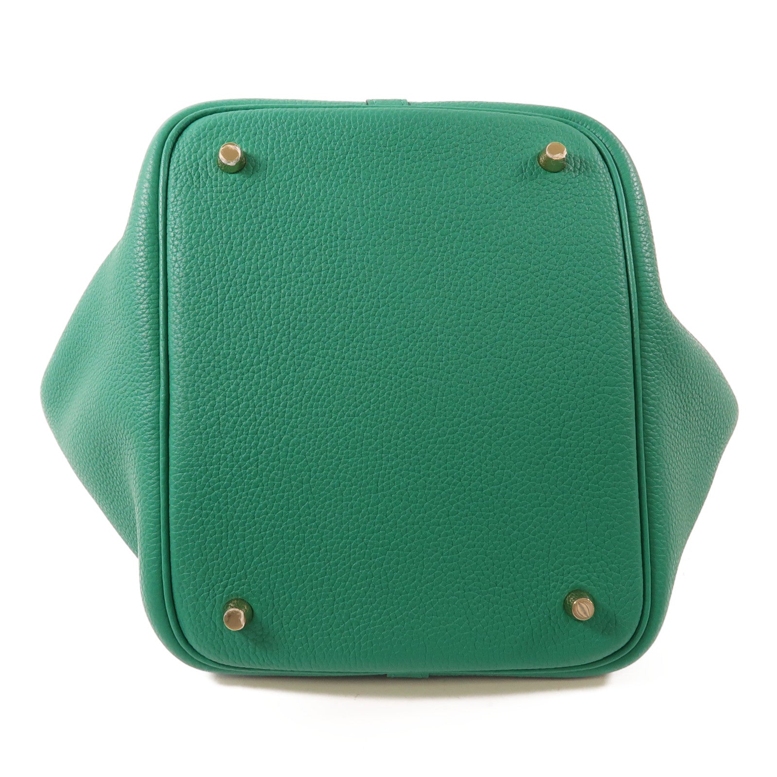 HERMES Clemence皮革Picotin18金扣手挽袋vert vertigo