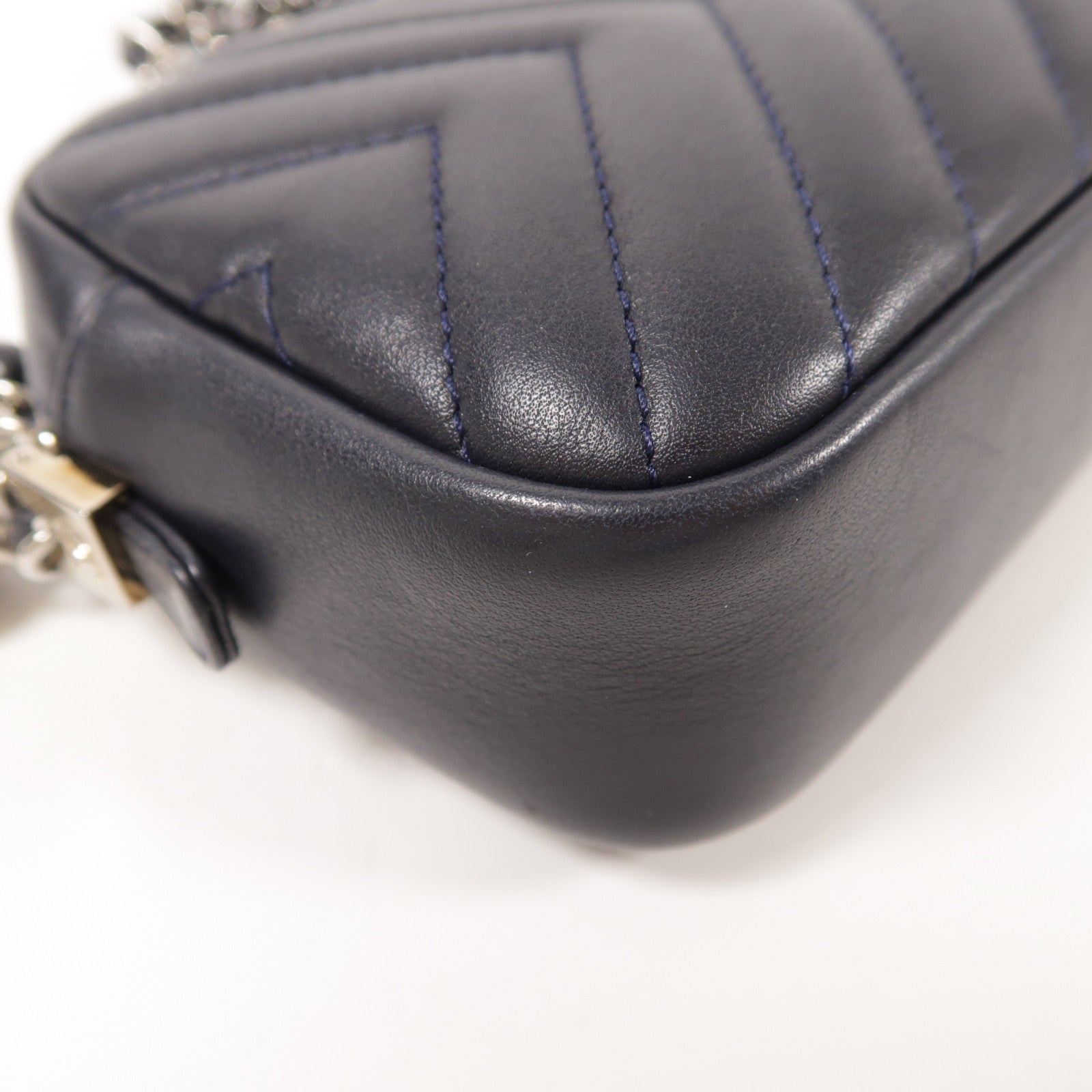 CHANEL 牛皮皮革Chain Shoulder銀扣鏈帶肩背袋