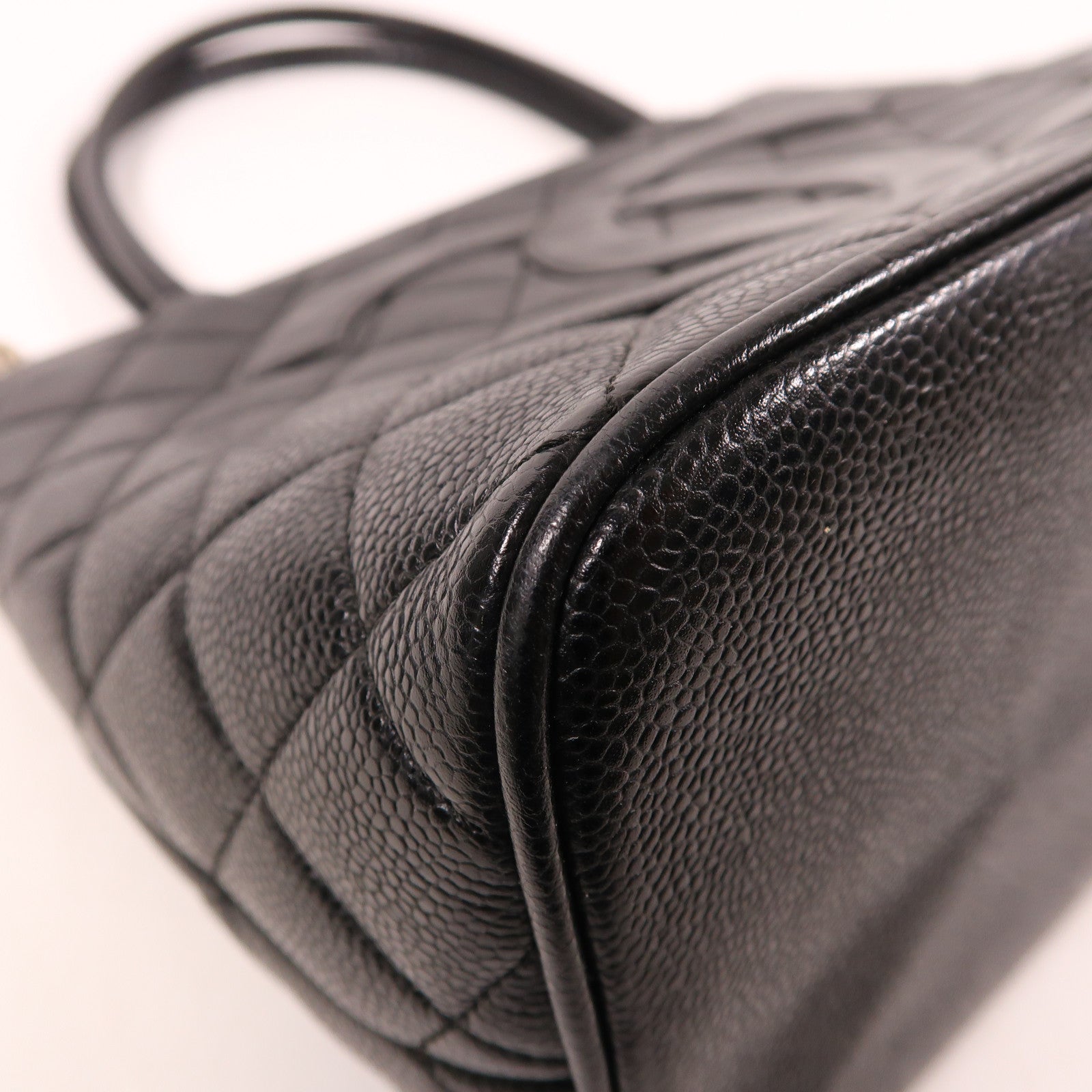 CHANEL 牛皮皮革Tote Bag銀扣手挽袋