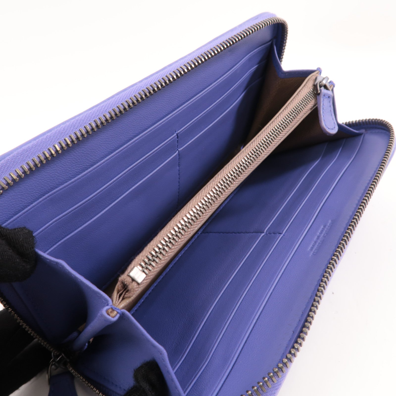 BOTTEGA VENETA 【激減優惠】織紋皮革Zipped Long Wallet長錢包紫色