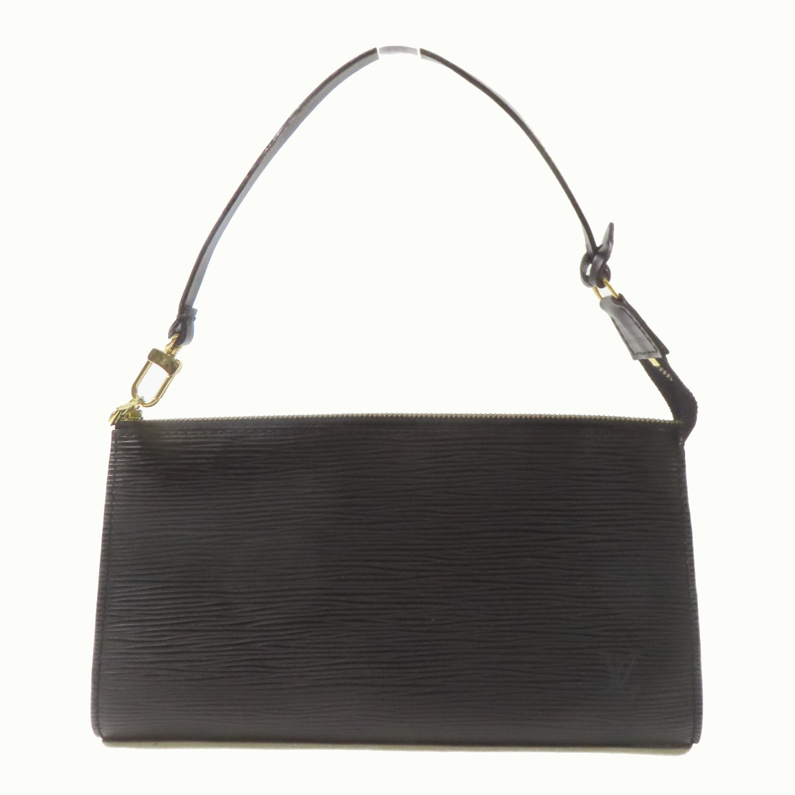 LOUIS VUITTON Epi Pochette Accessories金扣手挽袋黑色