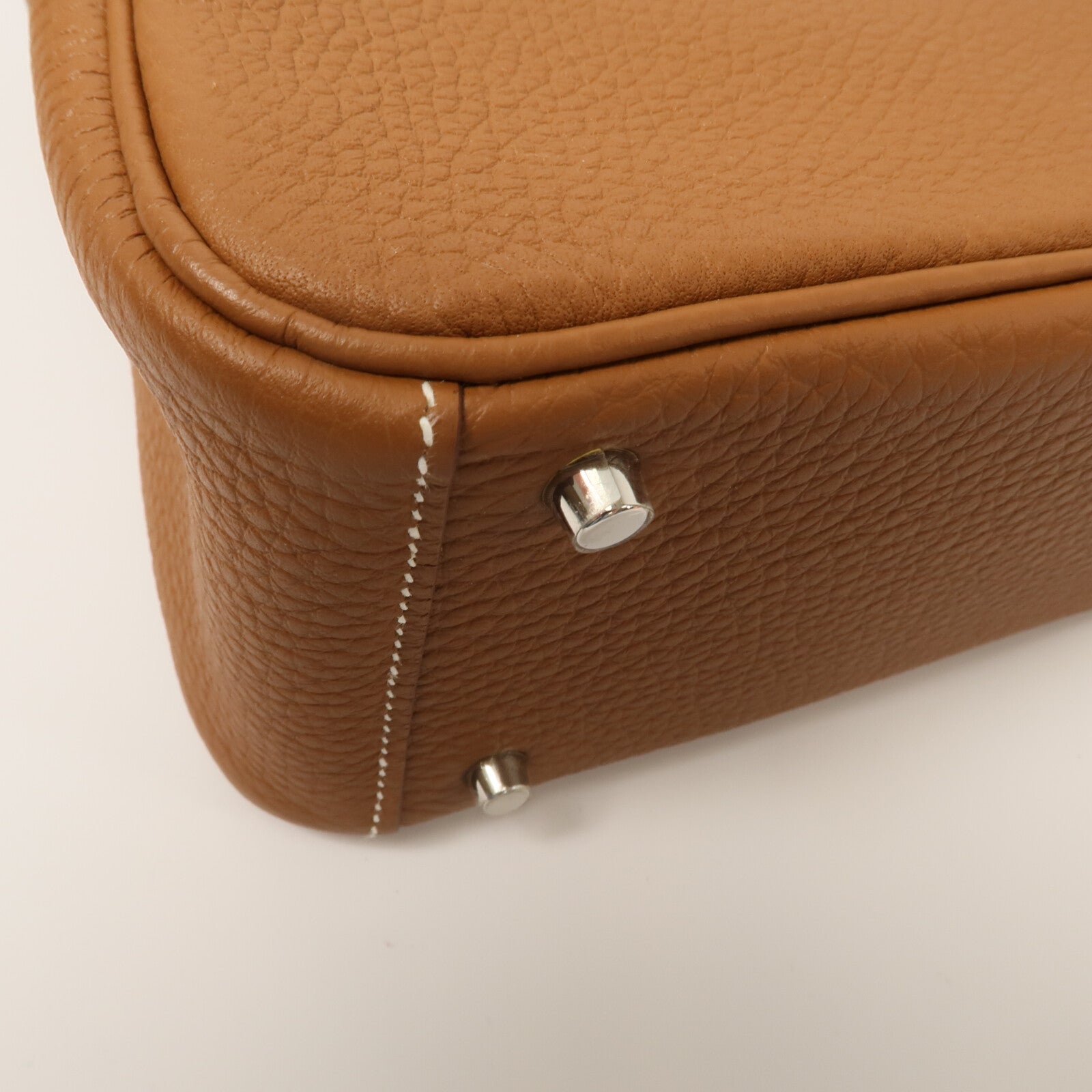 HERMES Clemence皮革Mini Lindy金扣手挽肩背兩用袋Gold