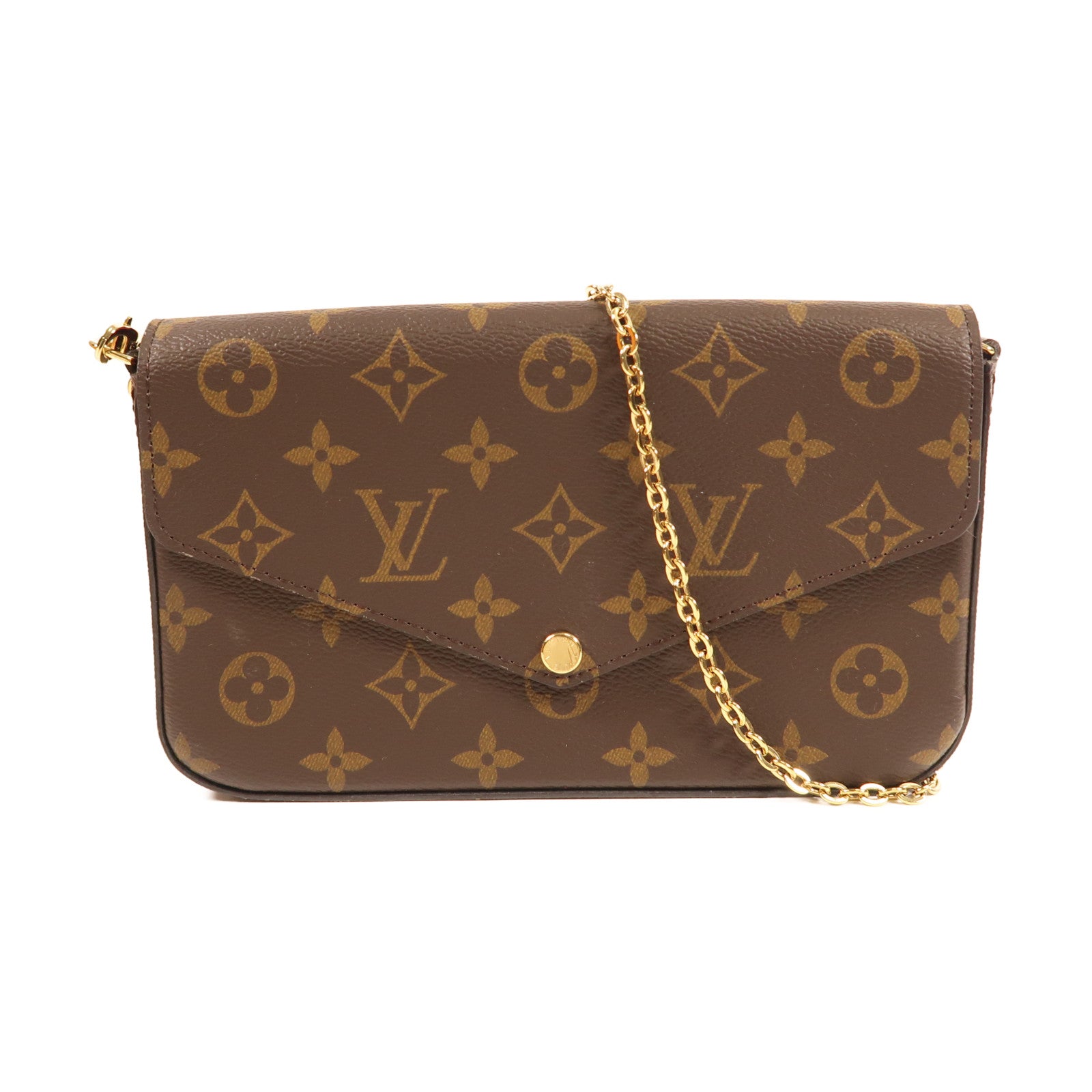 LOUIS VUITTON Monogram Pochette Felicie金扣鏈帶肩背袋