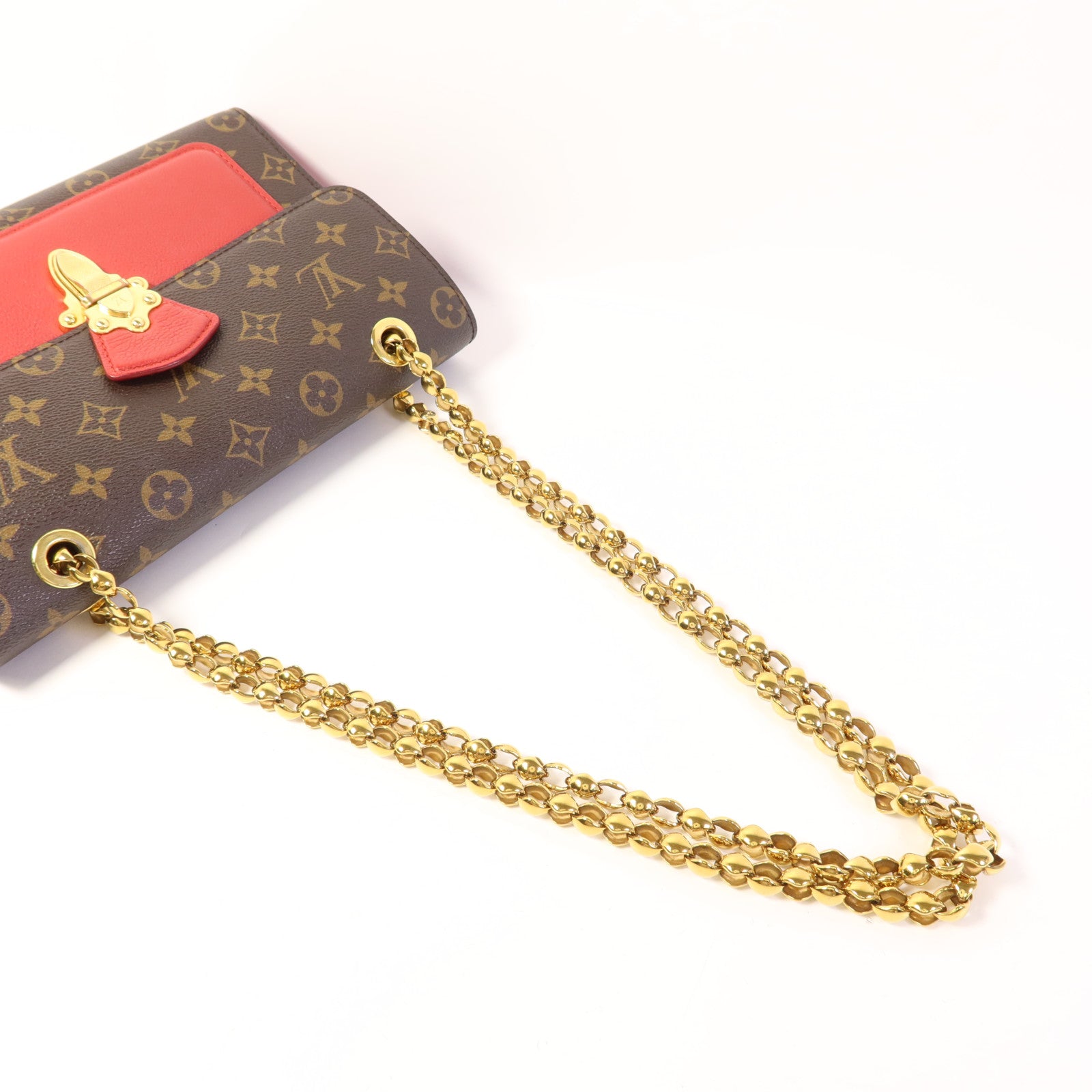 LOUIS VUITTON Monogram Victoire金扣鏈帶肩背袋