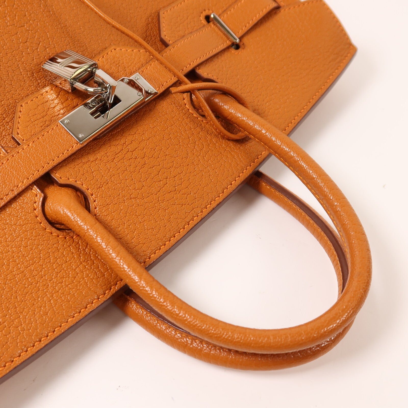 HERMES Chevre皮革Birkin 32 Hac手挽袋Orange