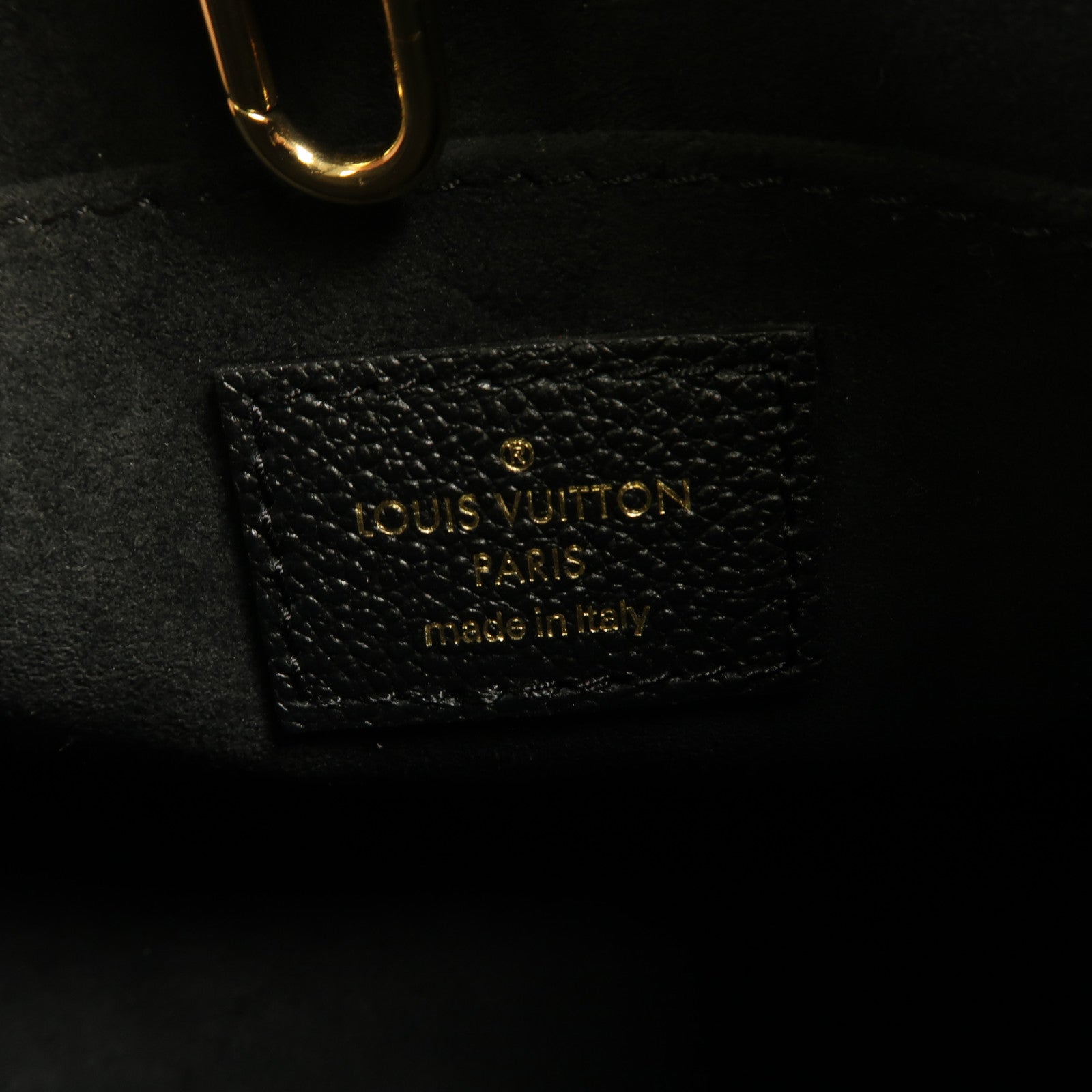 LOUIS VUITTON Monogram Empreinte On The Go BB金扣手挽肩背兩用袋黑色
