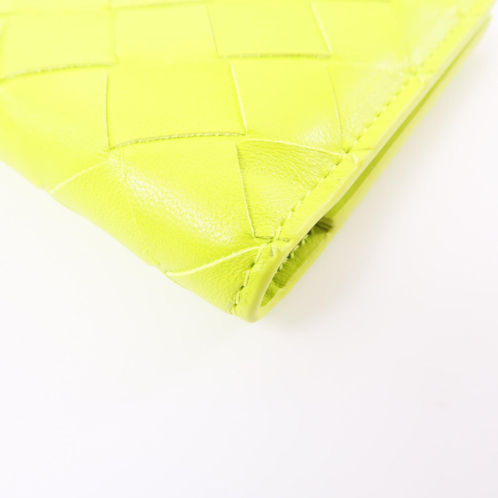 BOTTEGA VENETA 織紋皮革Wallet金扣錢包黃色