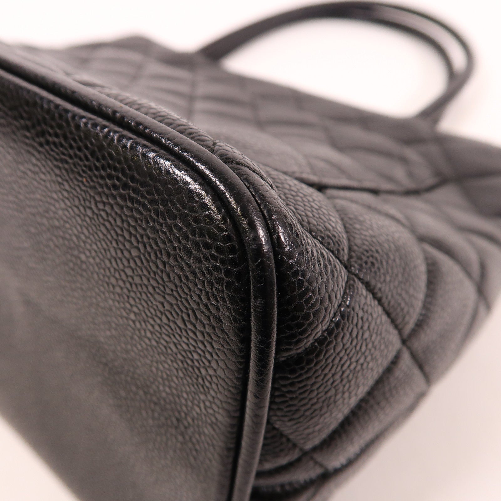 CHANEL 牛皮皮革Tote Bag銀扣手挽袋