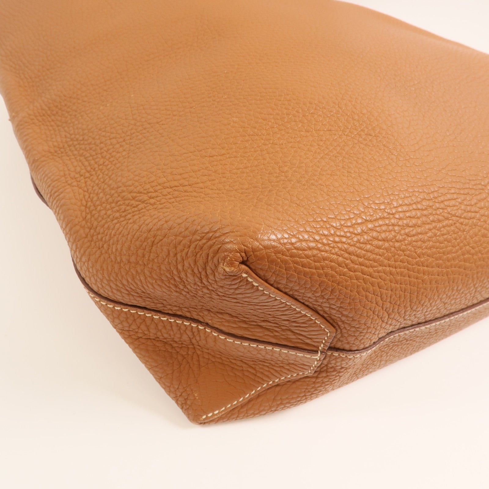 HERMES Clemence皮革Double Sens手挽袋Gold/Orange