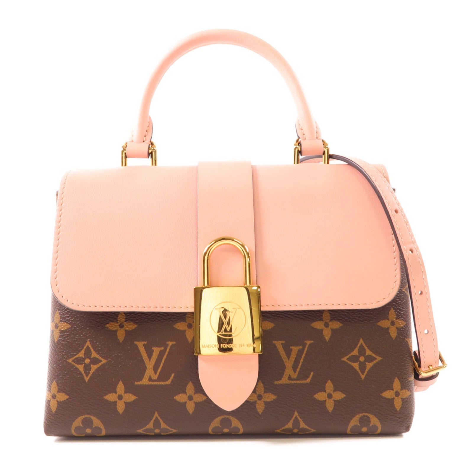 LOUIS VUITTON Monogram Locky BB金扣手挽肩背兩用袋粉紅色