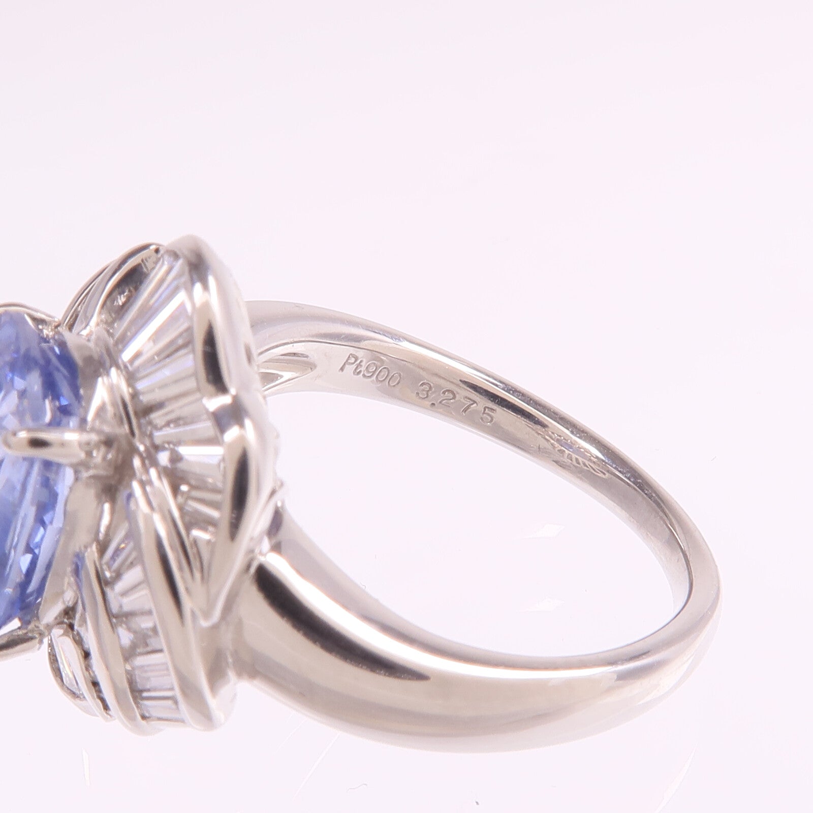 JEWELRY 【激減優惠】PT900鉑金Sapphire Diamond Ring藍寶石/鑽石戒指US#6