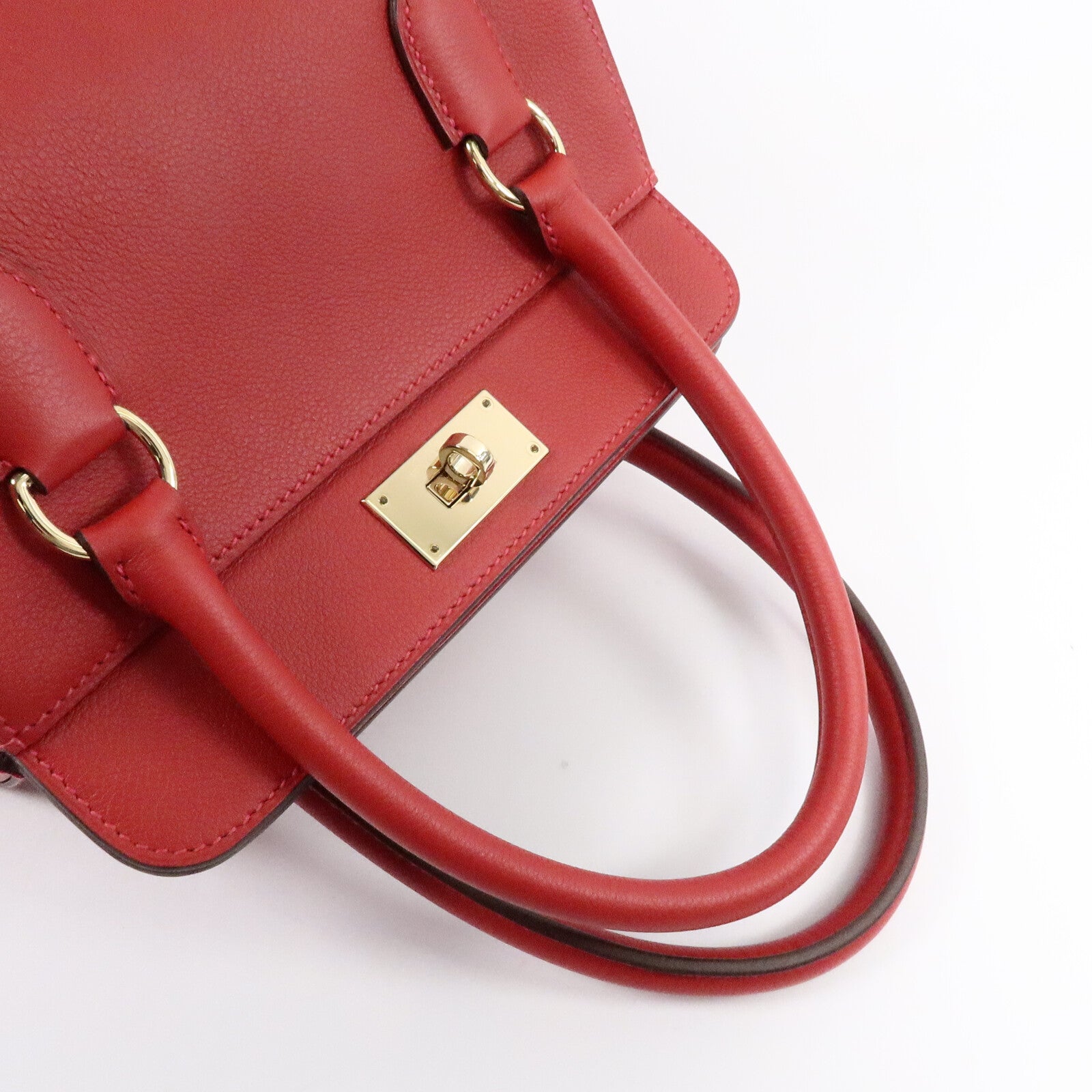 HERMES Evercolor皮革Tool Box 20手挽肩背兩用袋Rouge Casaque