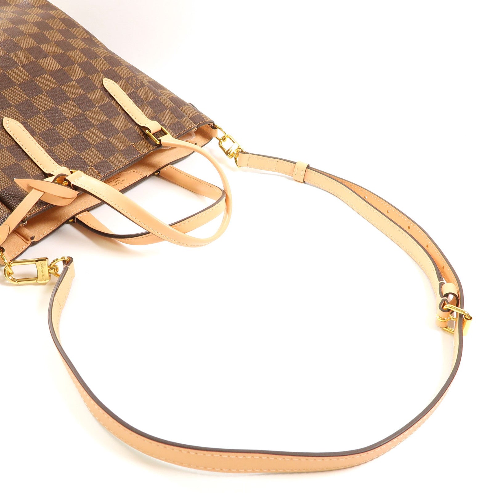 LOUIS VUITTON 【激減優惠】Damier Belmont NV PM金扣手挽肩背兩用袋啡色