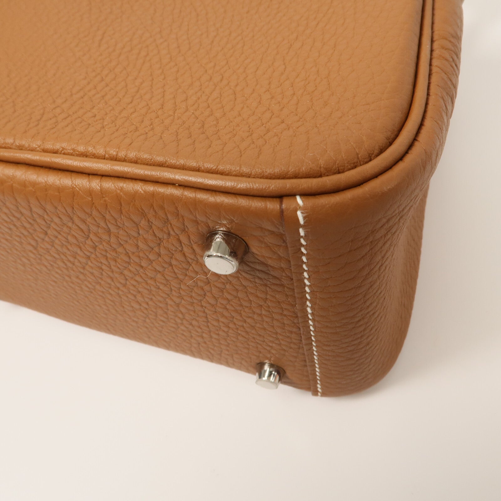 HERMES Clemence皮革Mini Lindy金扣手挽肩背兩用袋Gold