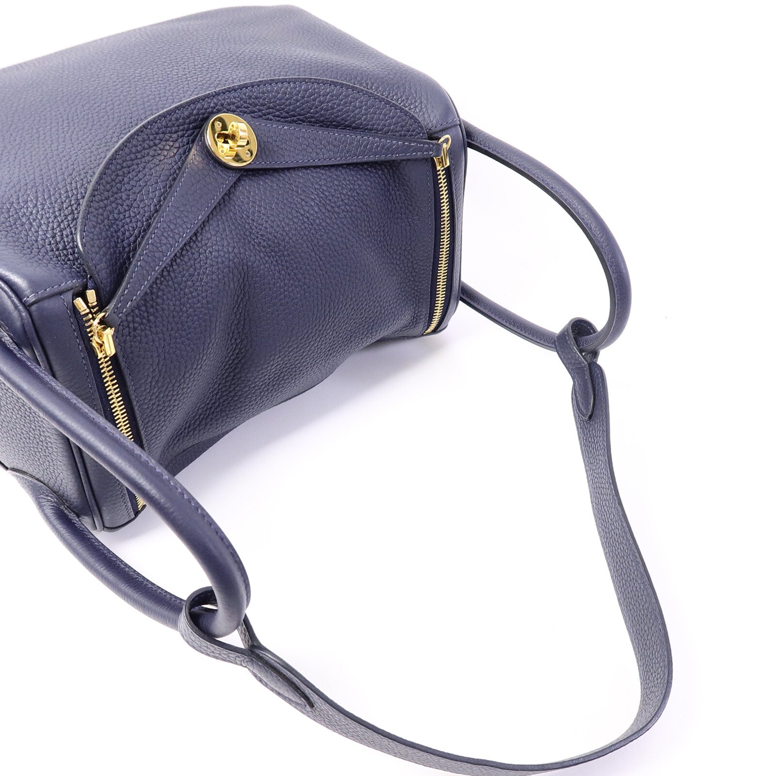 HERMES Togo皮革Lindy 30肩背袋Blue Nuit