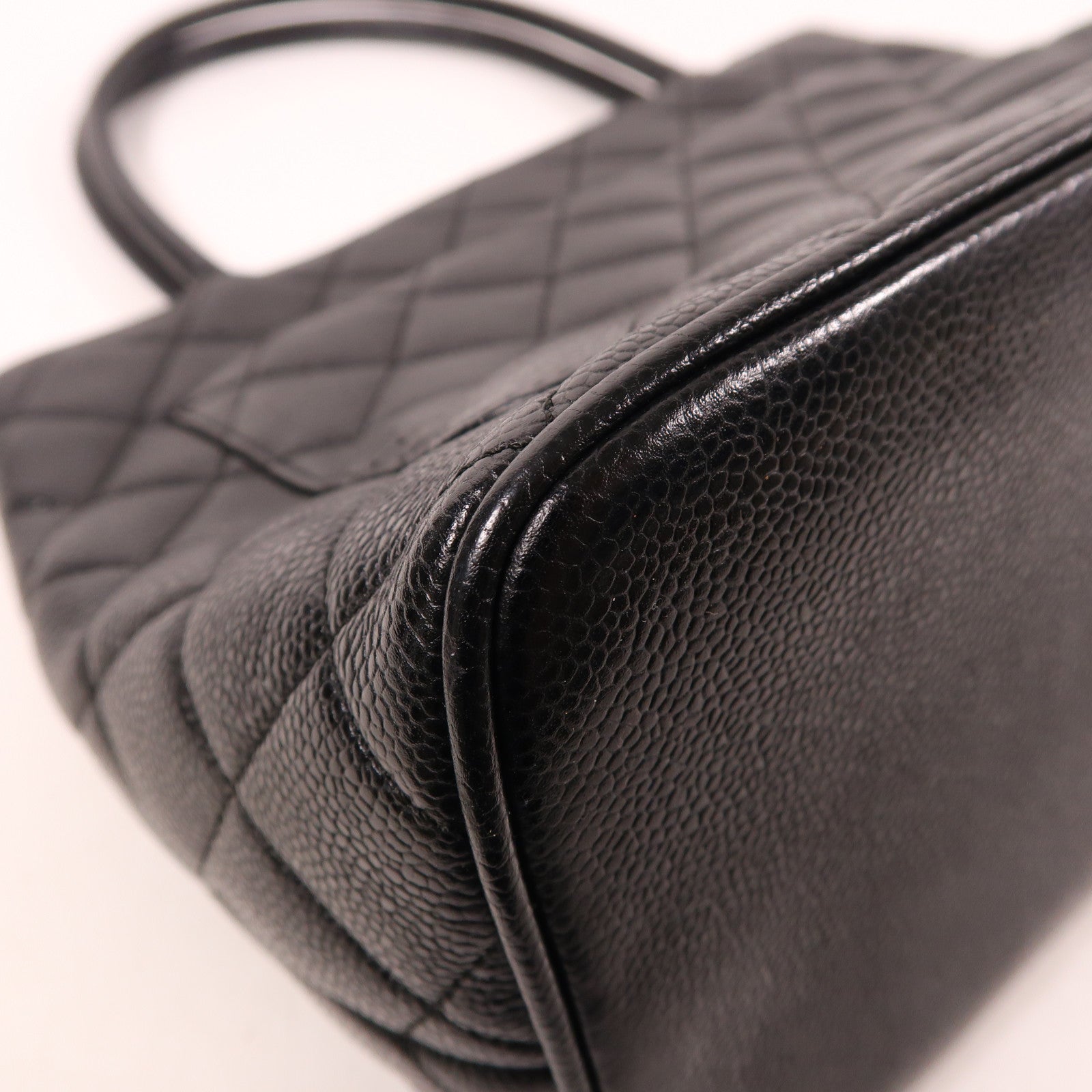 CHANEL 牛皮皮革Tote Bag銀扣手挽袋