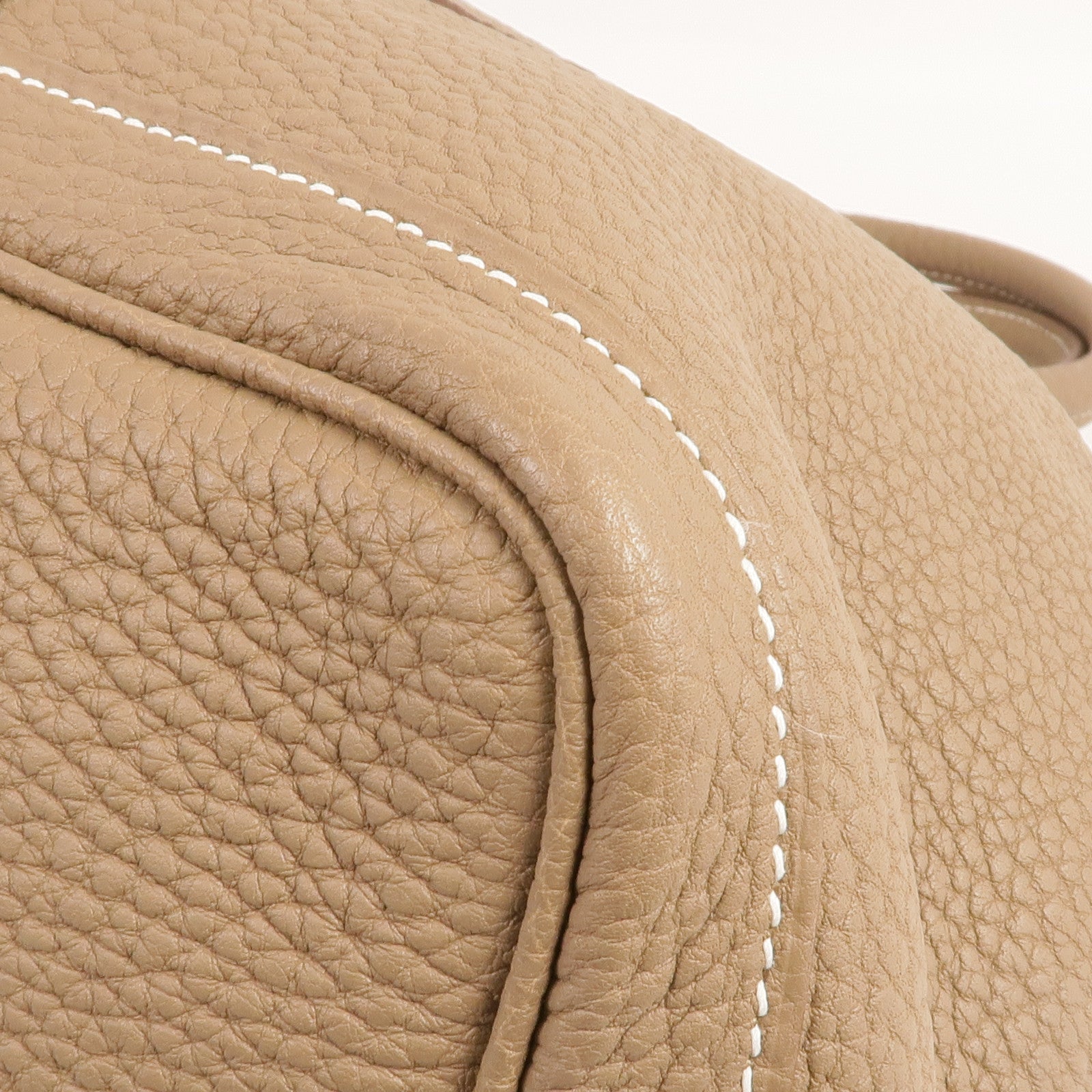 HERMES Negonda皮革Garden Party PM銀扣手挽袋Etoupe