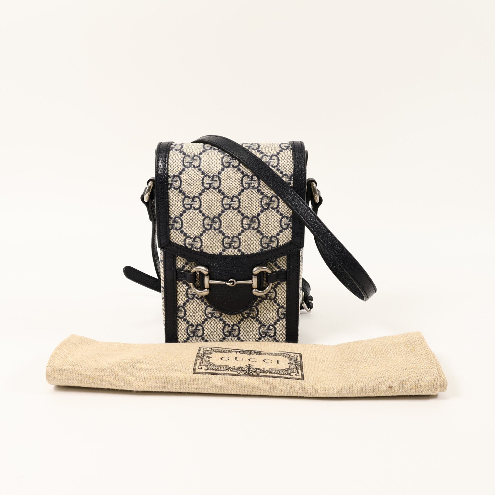 GUCCI 塗層帆布1955 Horsebit肩背袋