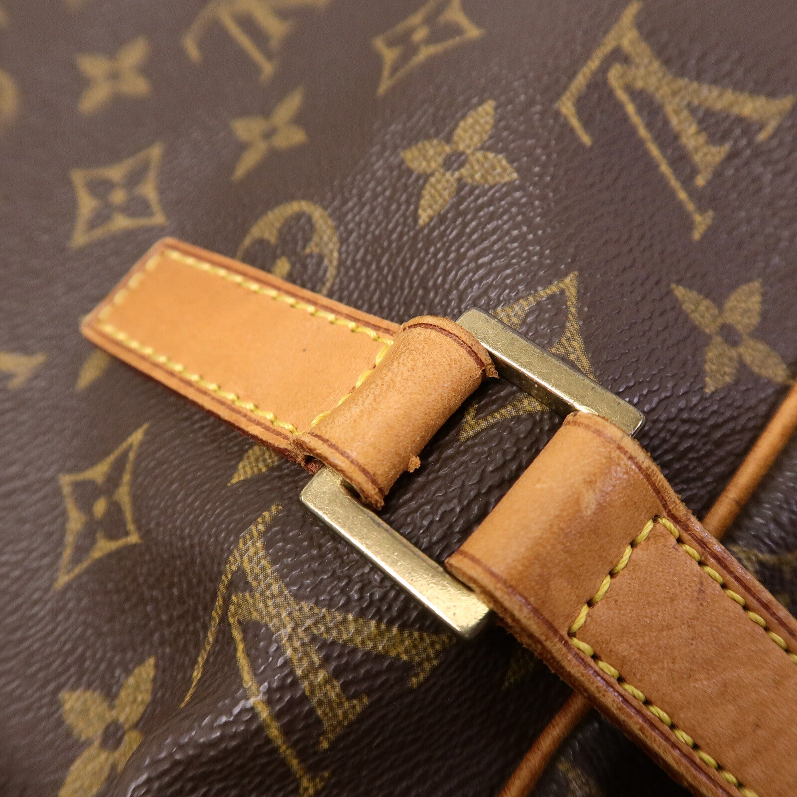 LOUIS VUITTON Monogram Cite GM金扣肩背袋棕色
