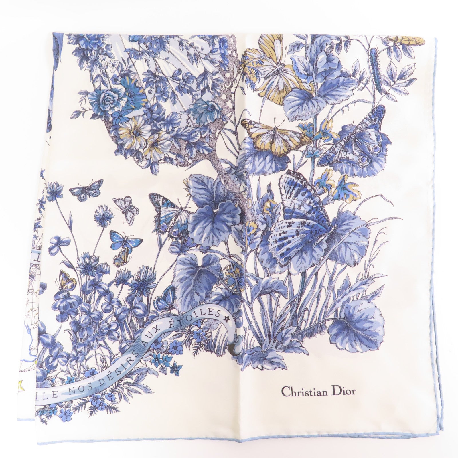 Dior 絲質Scarf絲巾藍色/白色