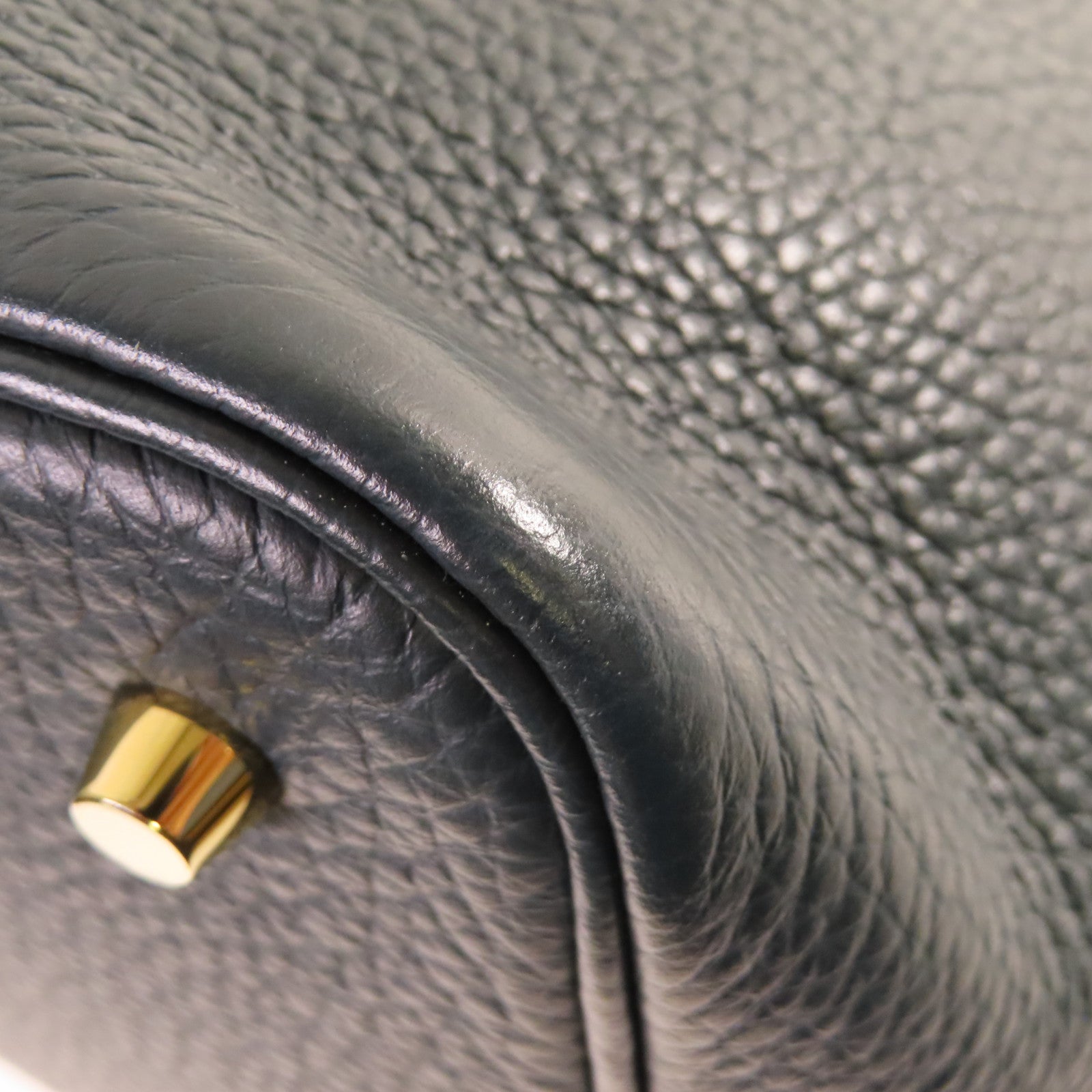 HERMES 【激減優惠】Clemence皮革Picotin MM Tote Bag金扣手挽袋深綠色