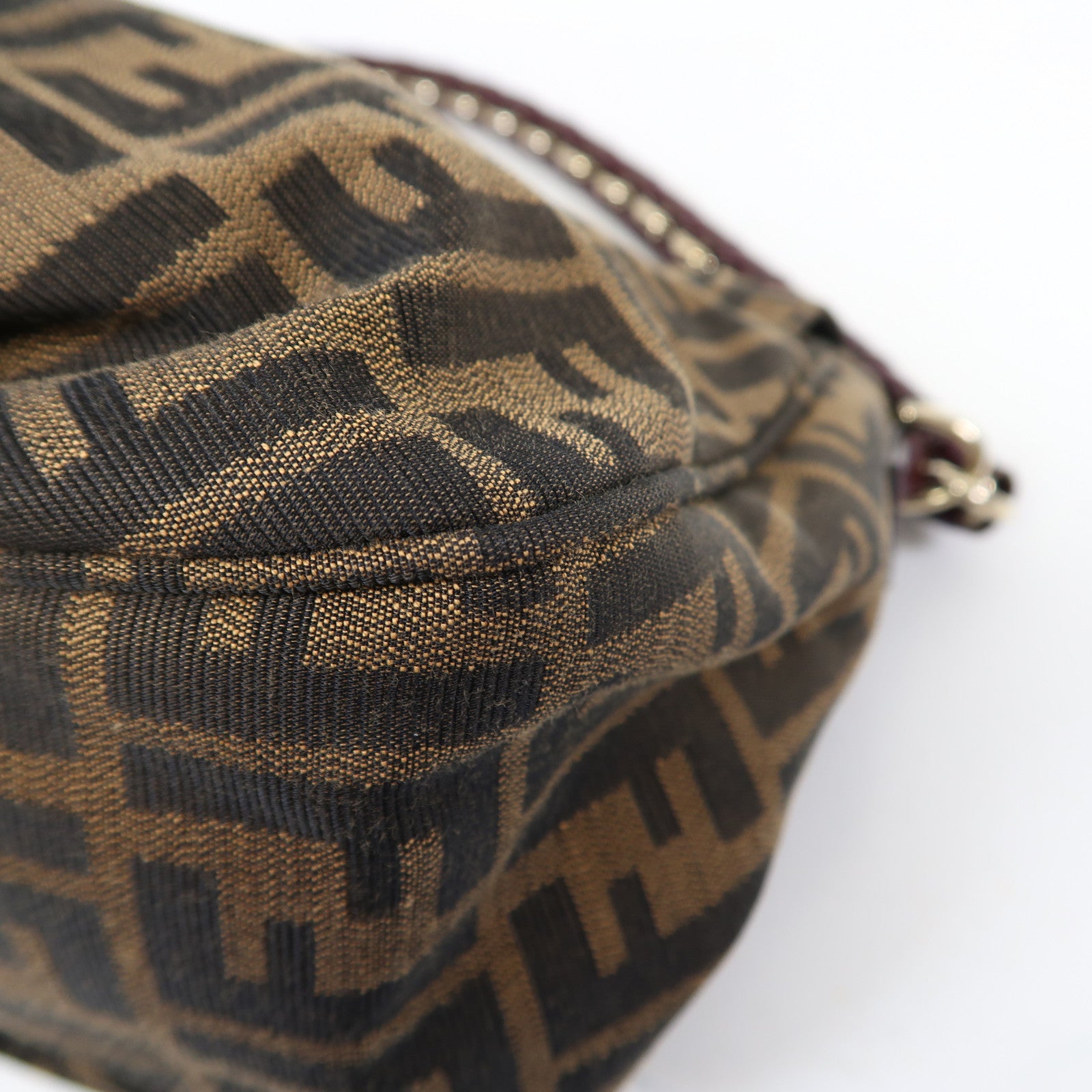 FENDI 帆布Shoulder Bag金扣肩背袋啡色