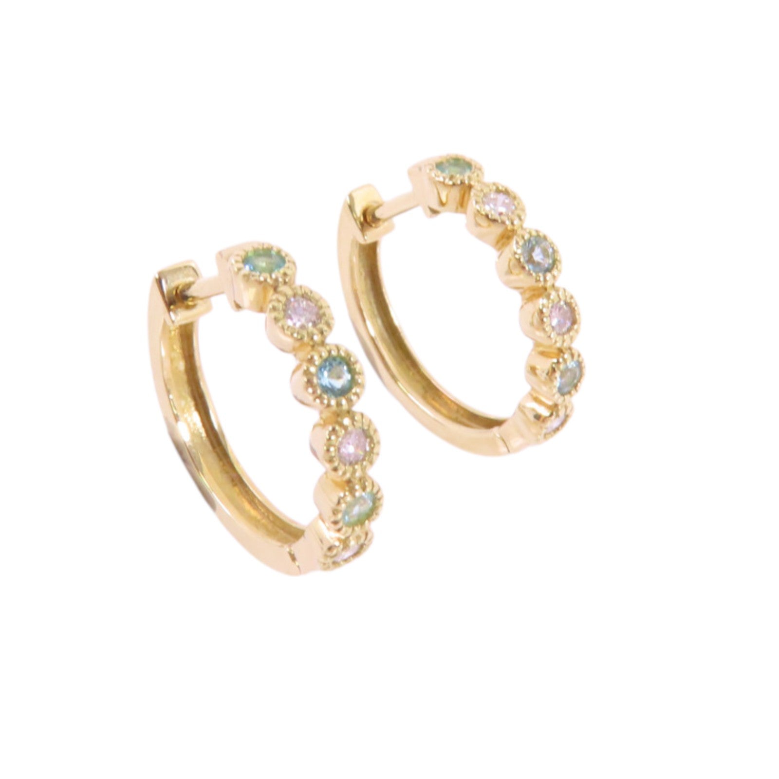 JEWELRY 18K黃金/碧璽石/鑽石Tourmaline Diamond Earrings耳環